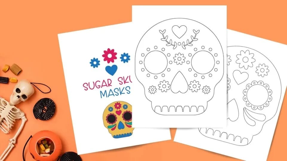 Dia de los Muertos crafts: Dia De Los Muertos Printable Sugar Skull Mask