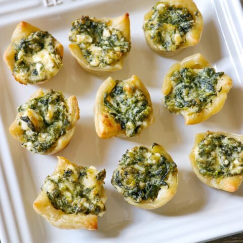 Feta and Spinach Tartlets (mini spinach feta puff pastry tart recipe)