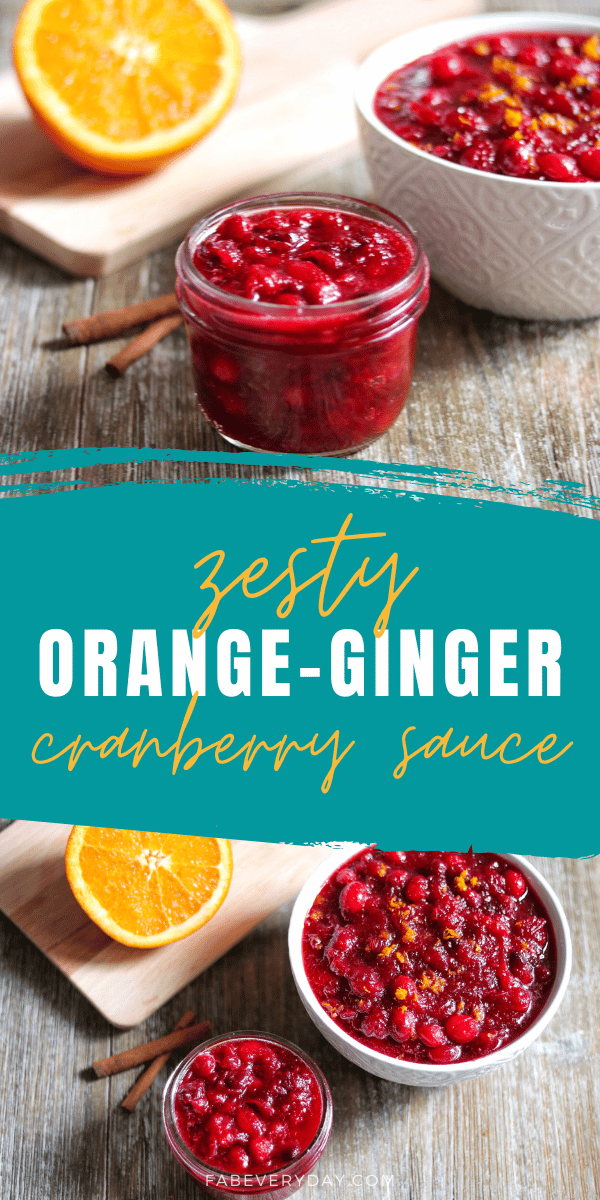 zesty cranberry sauce (cranberry sauce with orange juice and ginger)