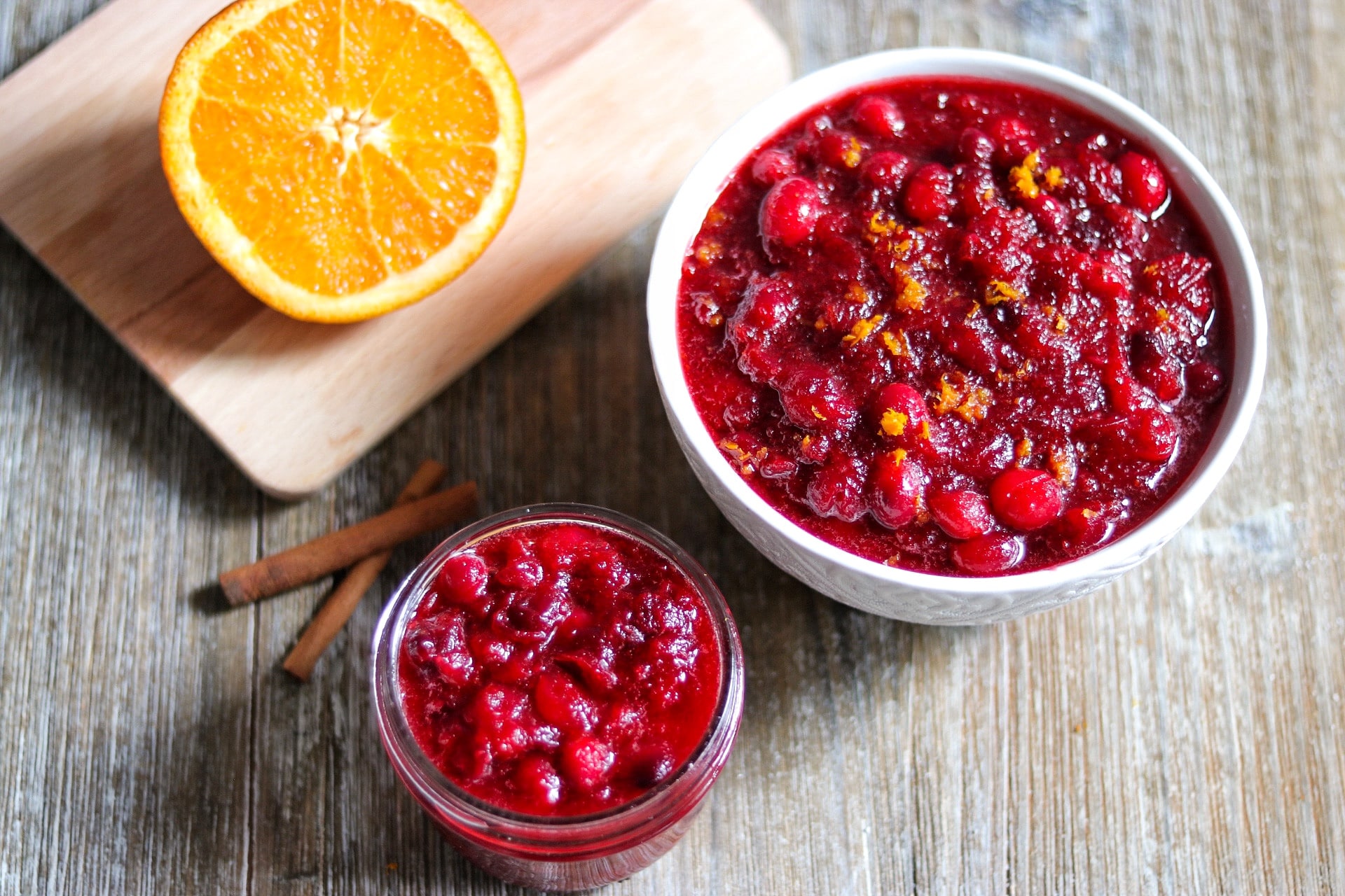 zesty cranberry sauce with orange juice and ginger