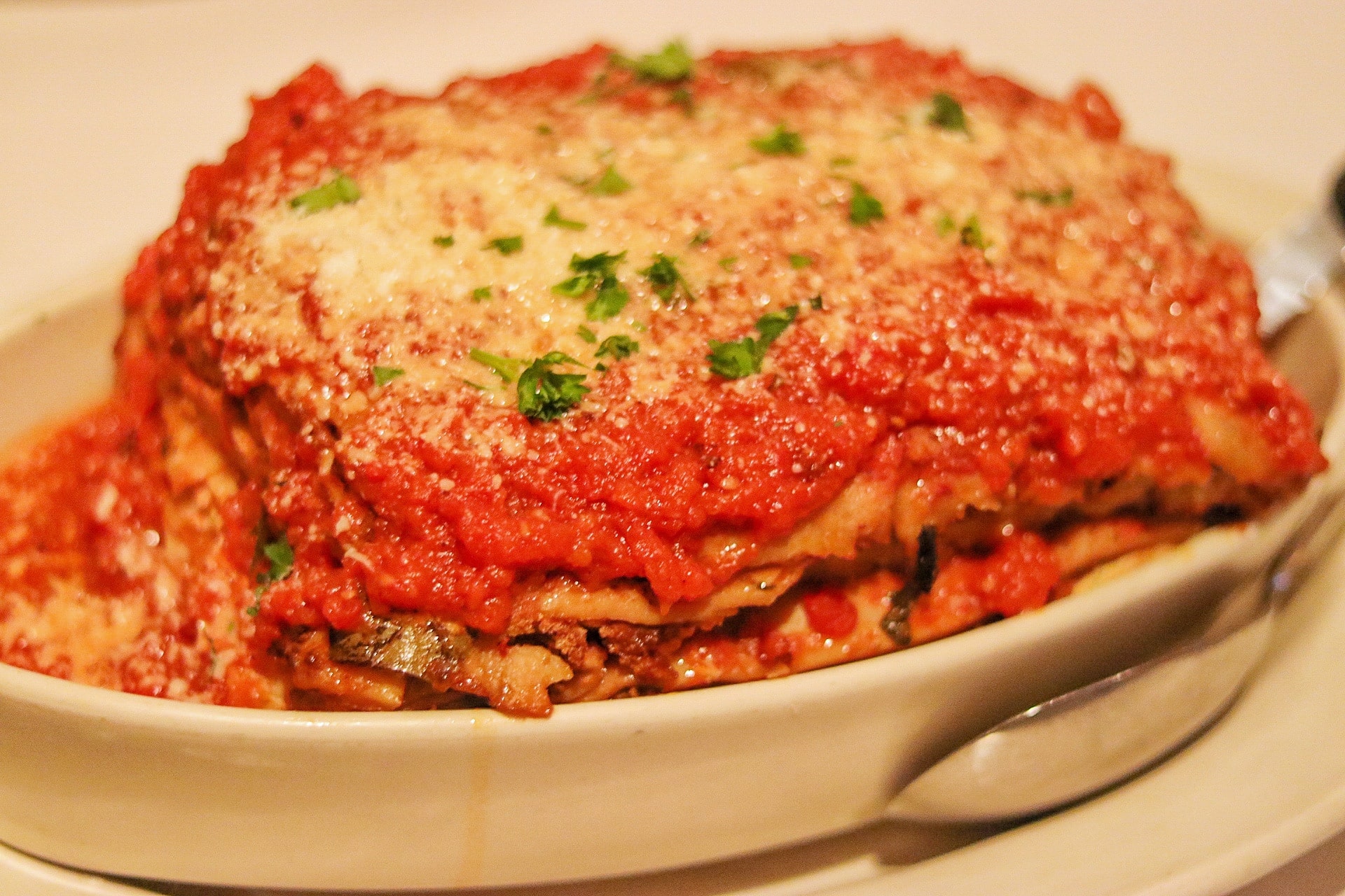 Lasagna family-size portion at Carmine's Atlantis 