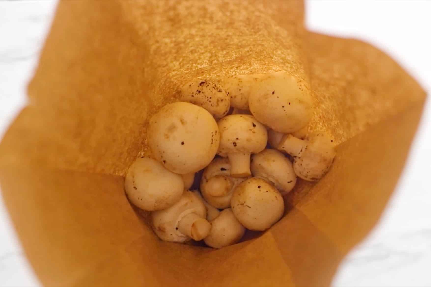 frugal food hacks: store mushrooms in a paper bag so they last longer
