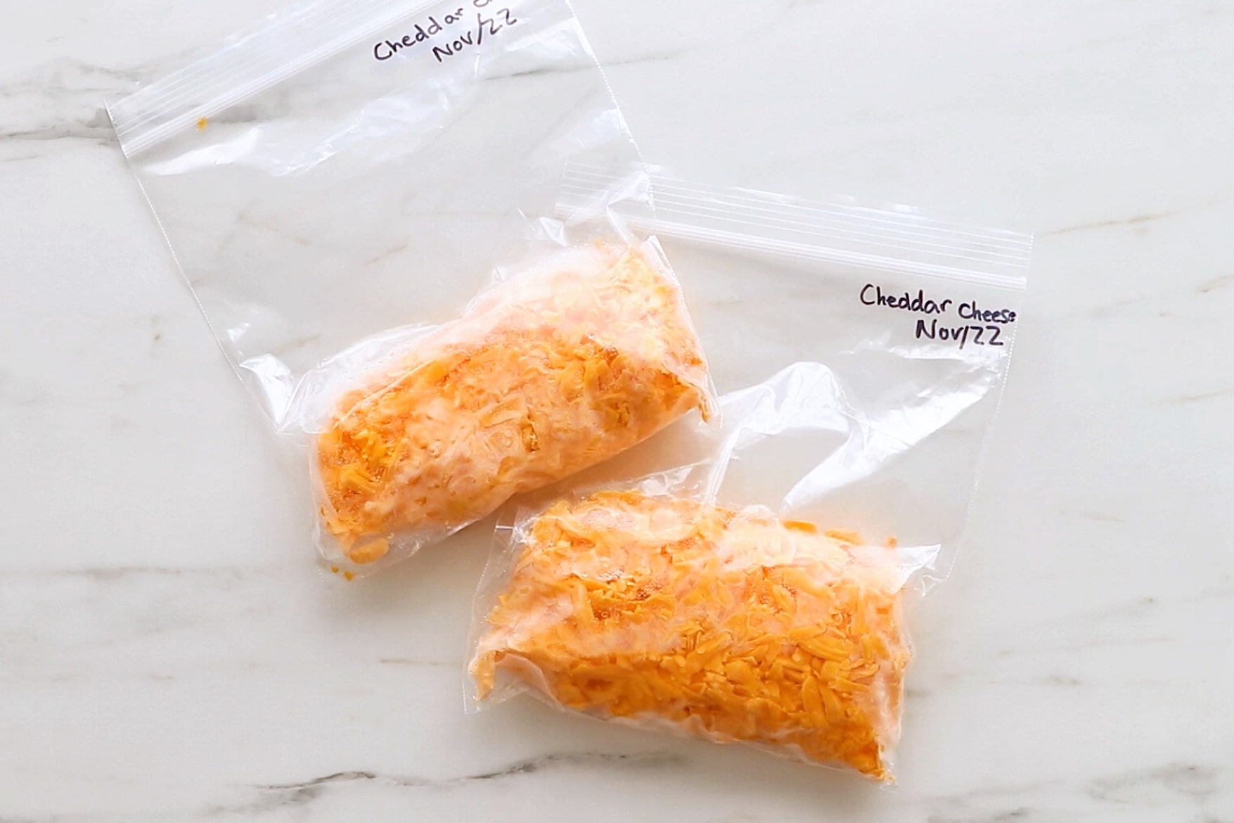 frugal kitchen tips: freeze shredded cheese