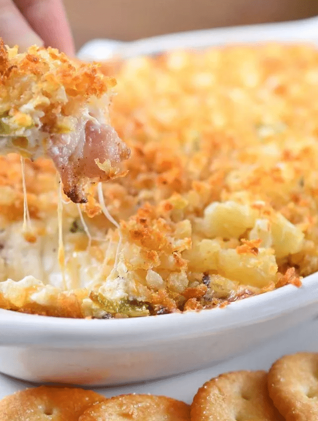 Recipes Using Tater Tots - Cheesy Jalapeno Bacon Dip with Tater Tot Crust