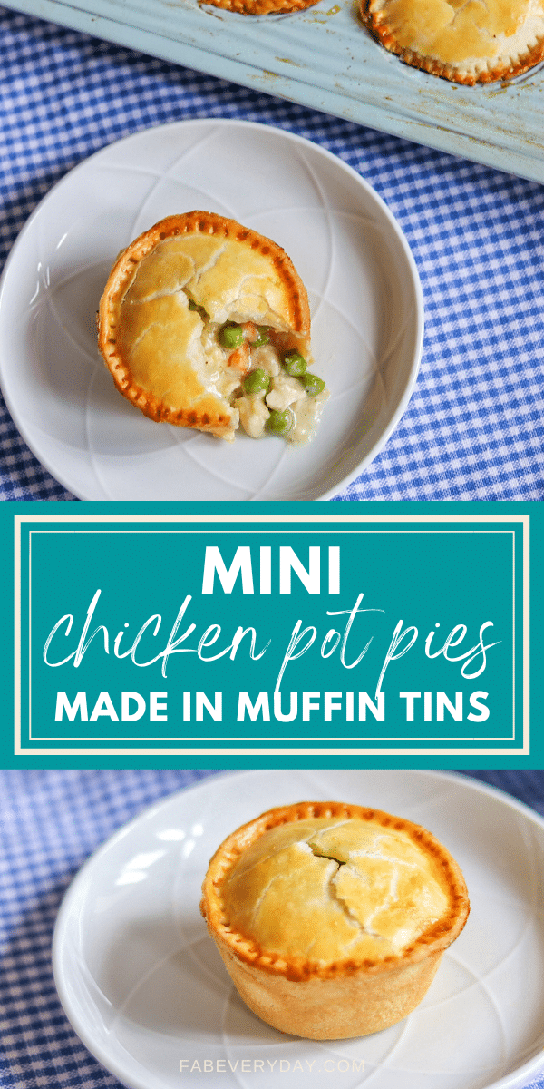 Muffin Tin Chicken Pot Pies (mini chicken pot pies with pie crust)