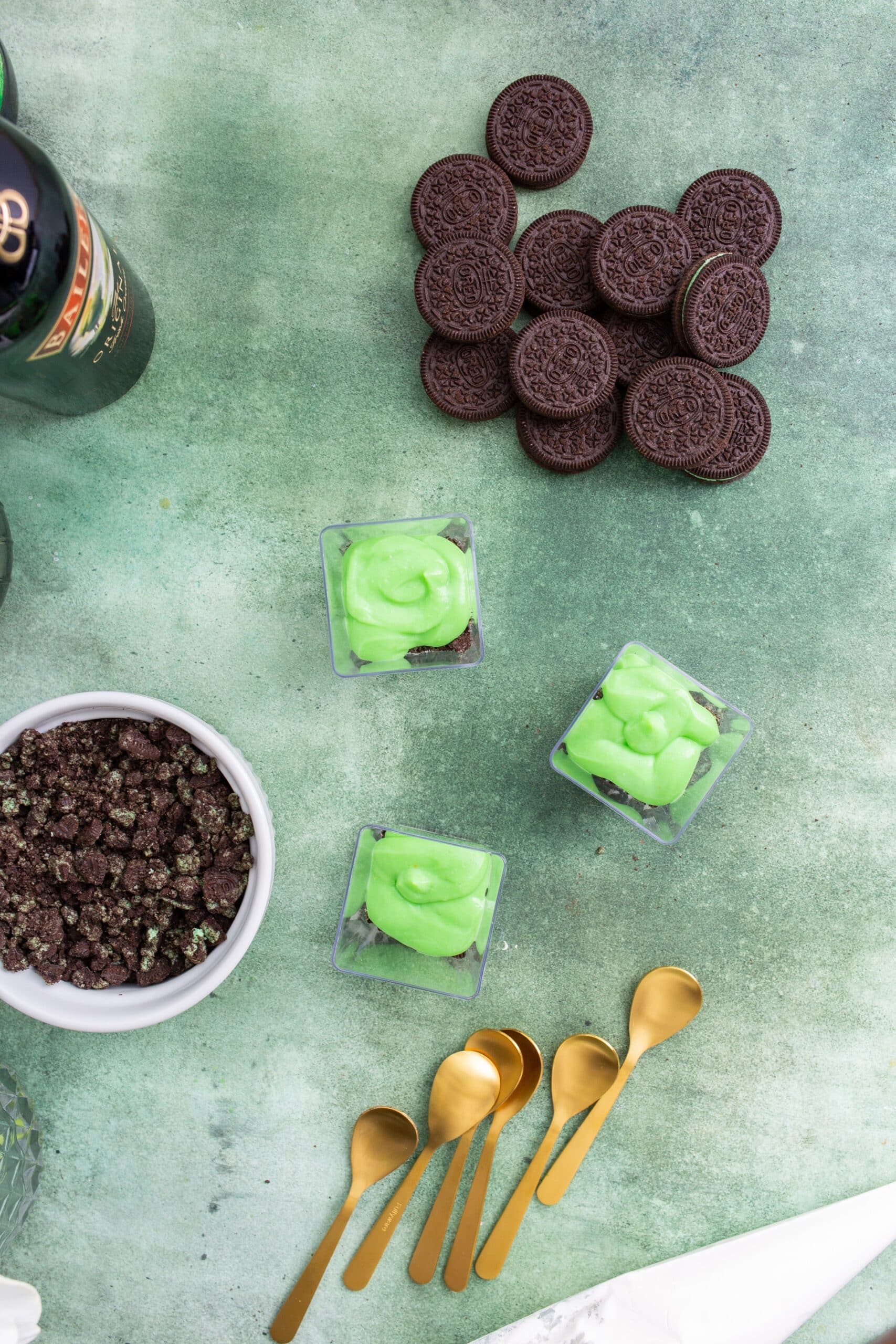 St. Patrick's Day pudding shots recipe
