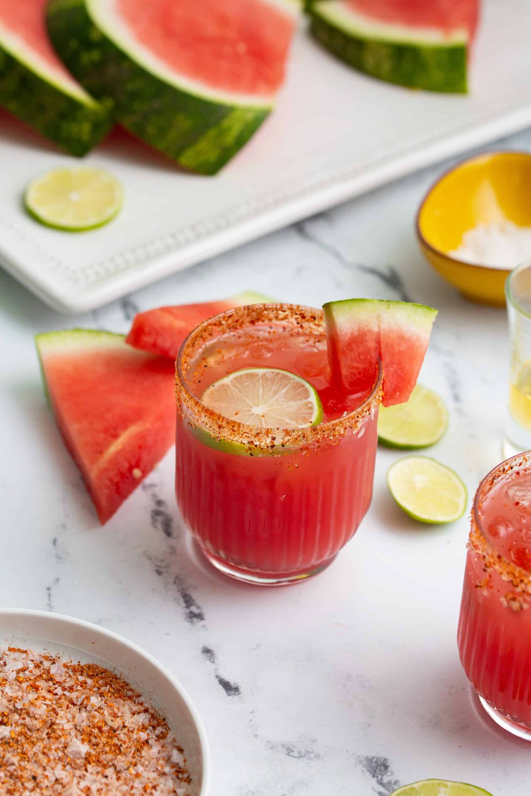 non alcoholic drinks for Cinco de Mayo: watermelon margarita mocktail