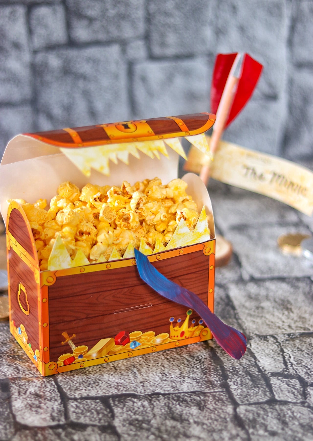 Mimic Chest popcorn box (D&D themed party food)