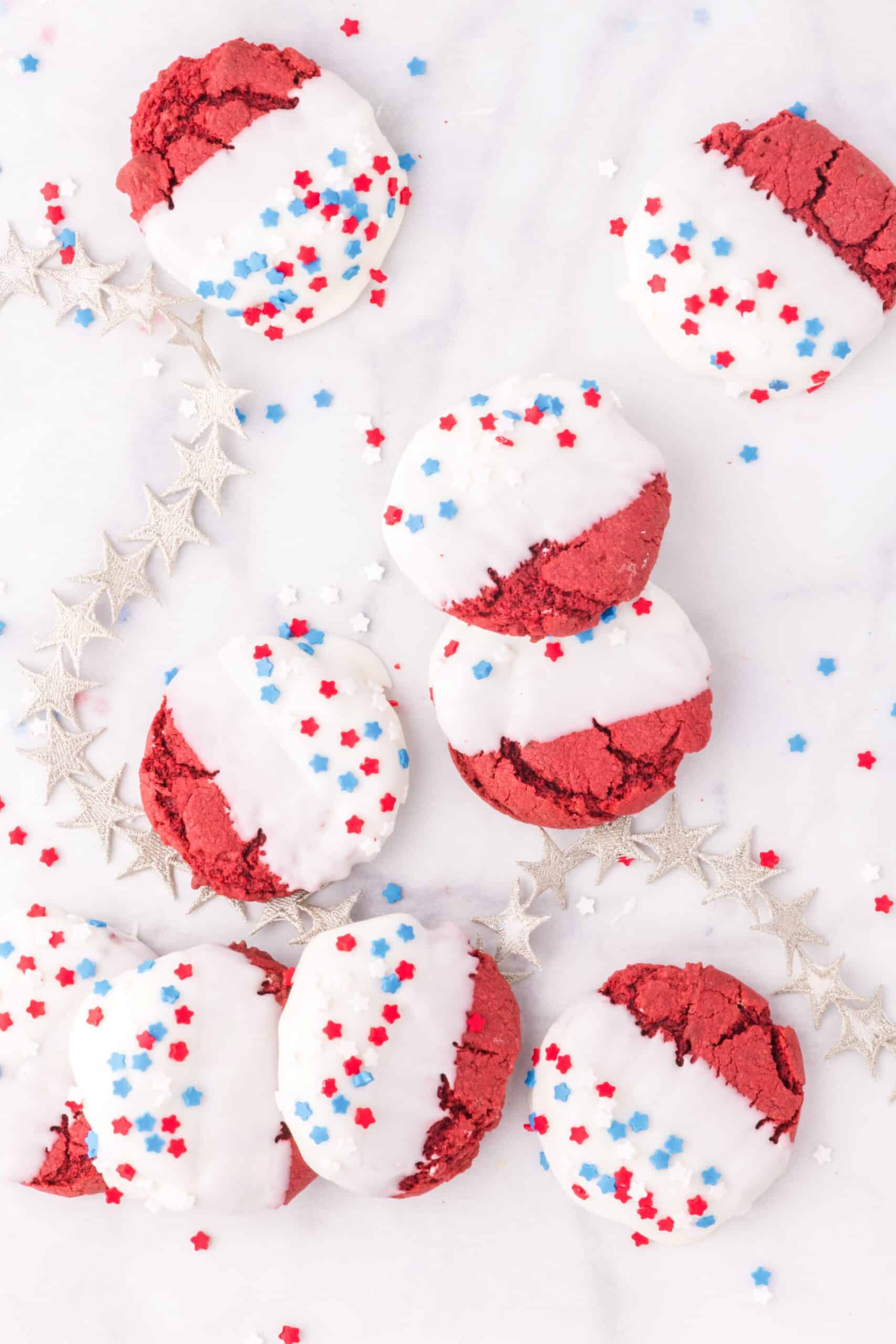 Red Velvet Fourth of July cookies (easy patriotic cookies recipe)