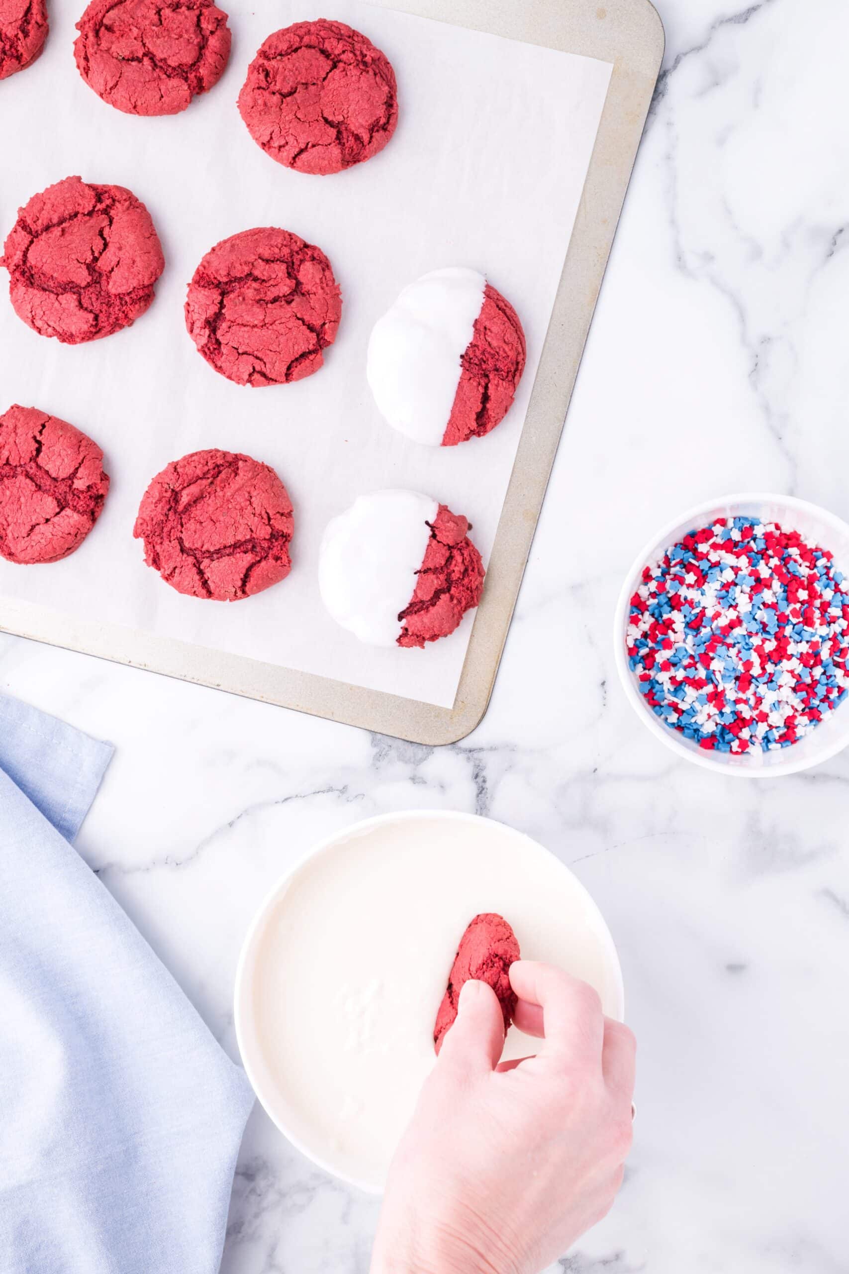 red velvet patriotic cookies