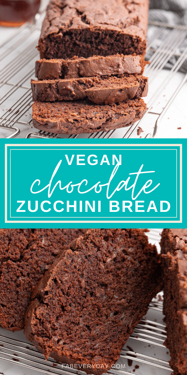 Vegan Chocolate Zucchini Bread (eggless, dairy-free zucchini bread recipe)