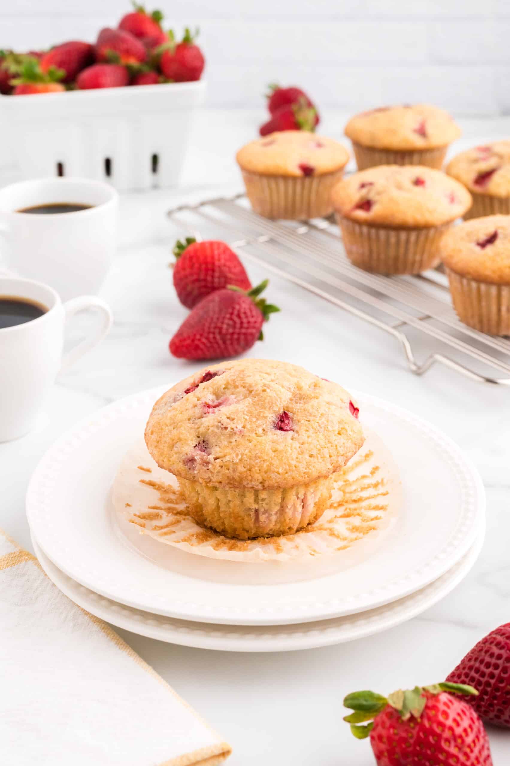 buttermilk muffins with strawberries