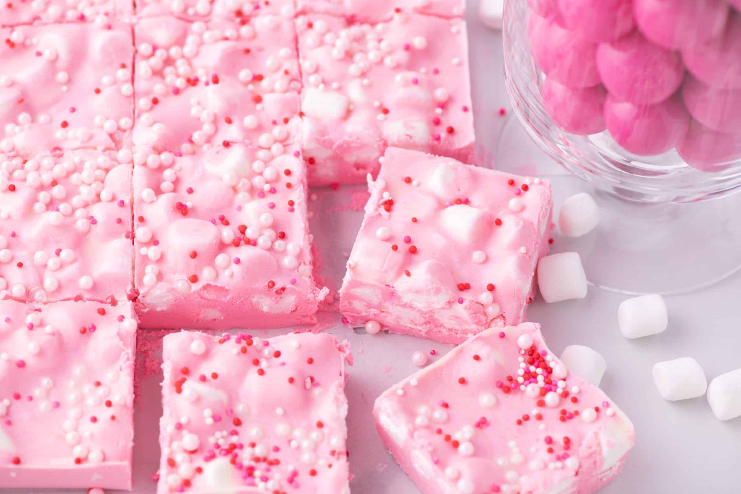 Pink fudge recipe (Barbie themed food)