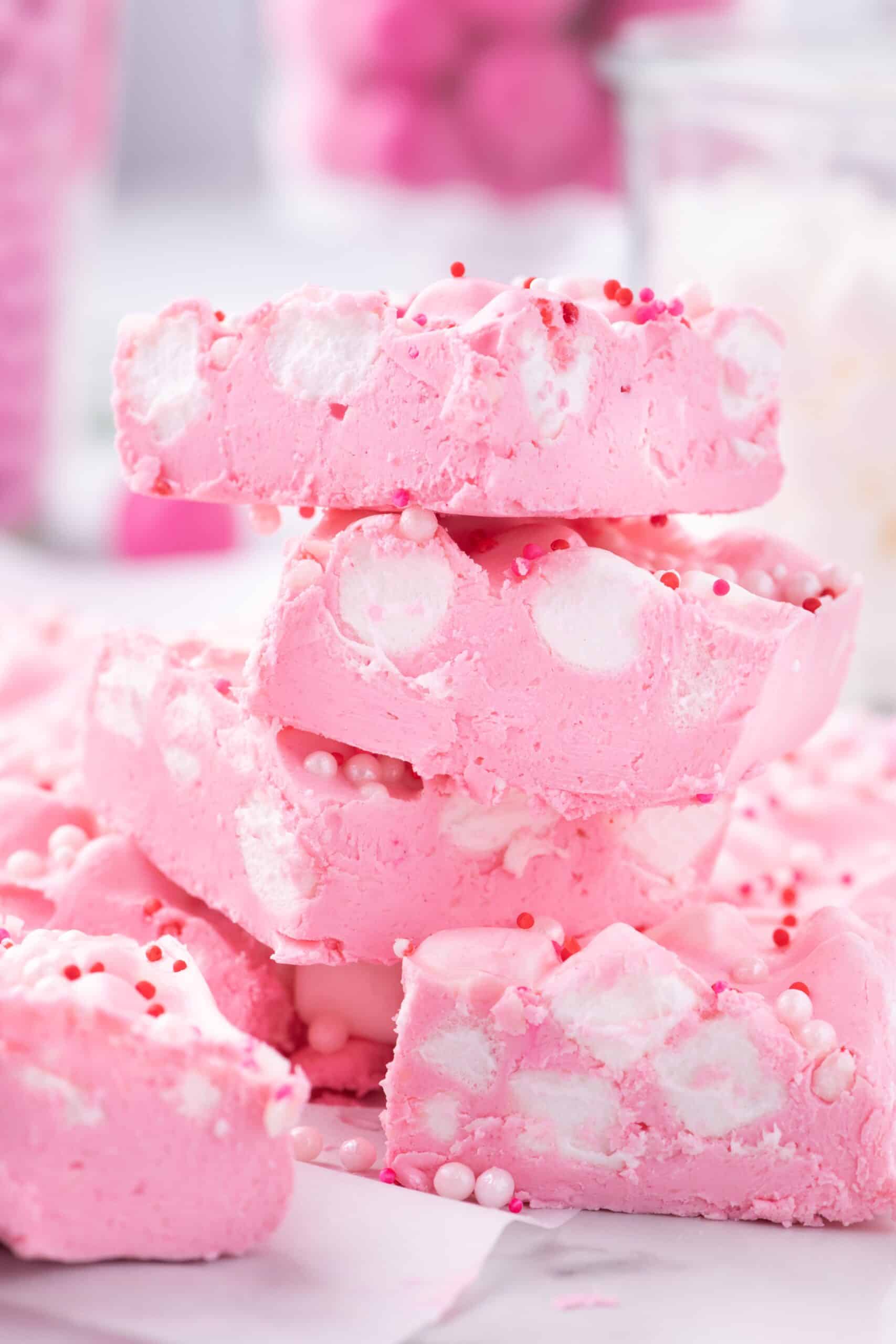 Bubblegum Fudge (pink fudge recipe for Barbie birthday party food ideas)