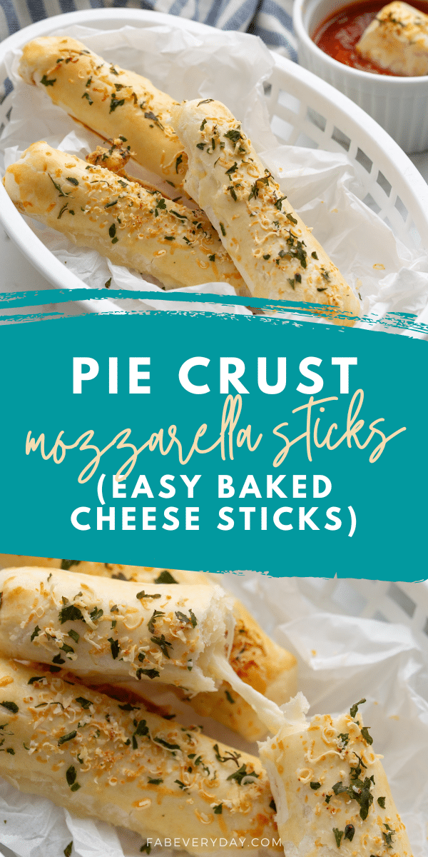 Pie Crust Mozzarella Sticks (easy baked mozzarella sticks with string cheese)