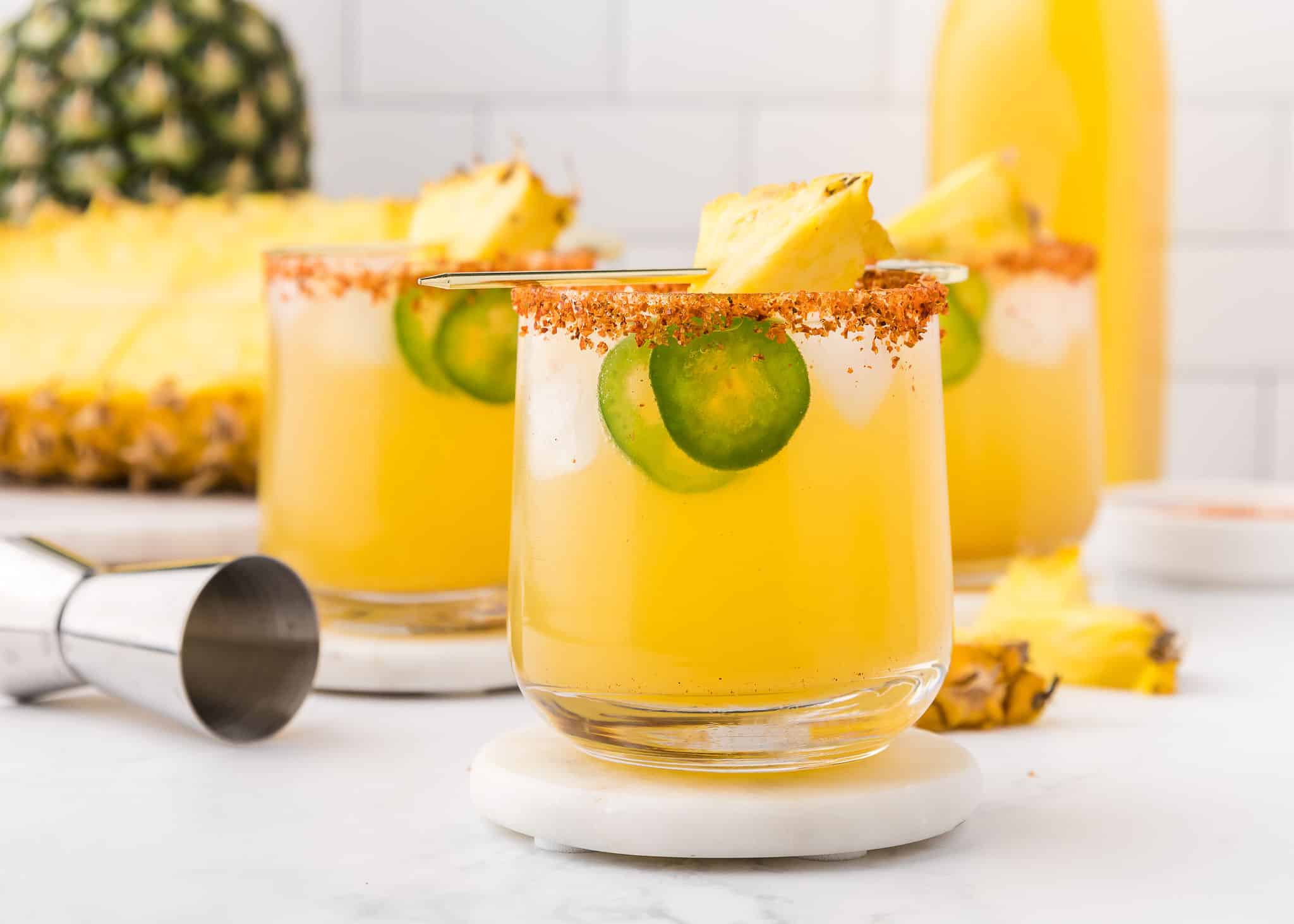 spicy pineapple ginger beer mocktail 