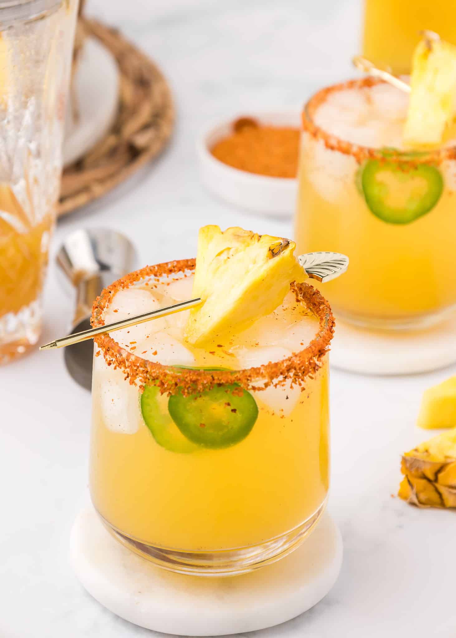 mocktails with pineapple juice: Spicy Pineapple Ginger Mocktail