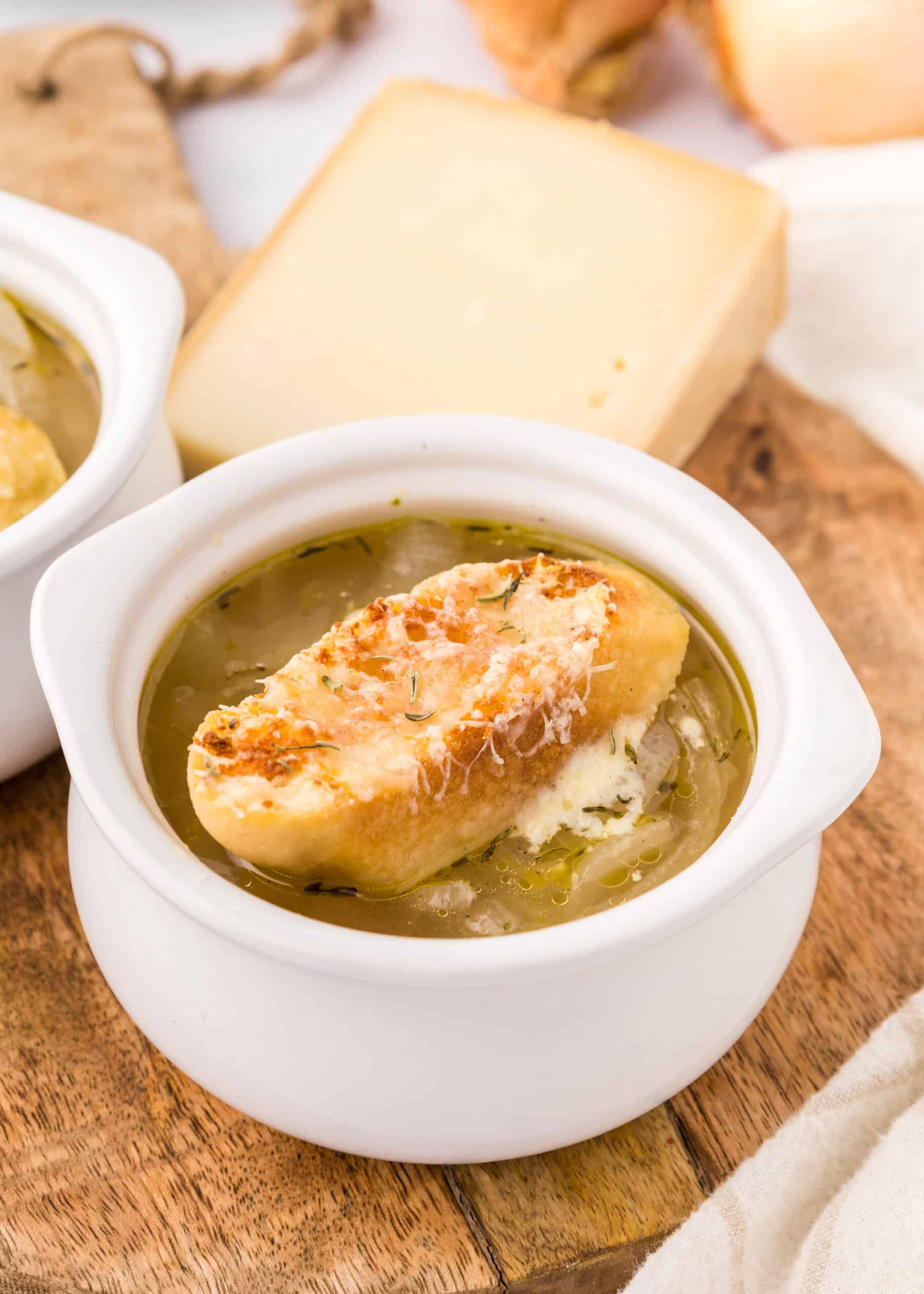 Onion Soup with Crostini (healthy French onion soup)