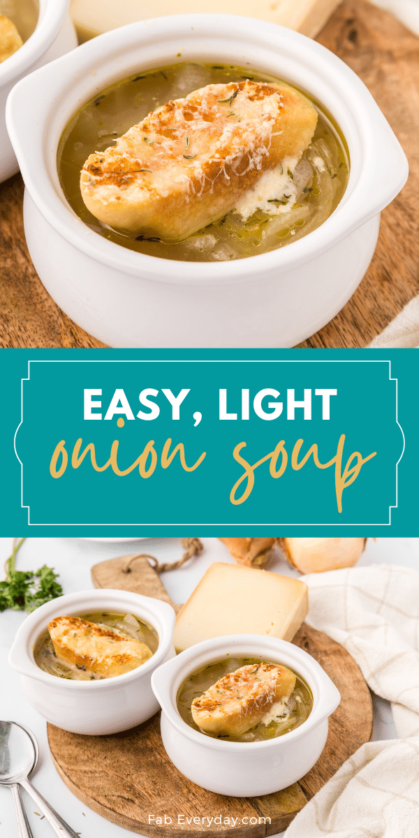 Onion Soup with Crostini (light French onion soup recipe)