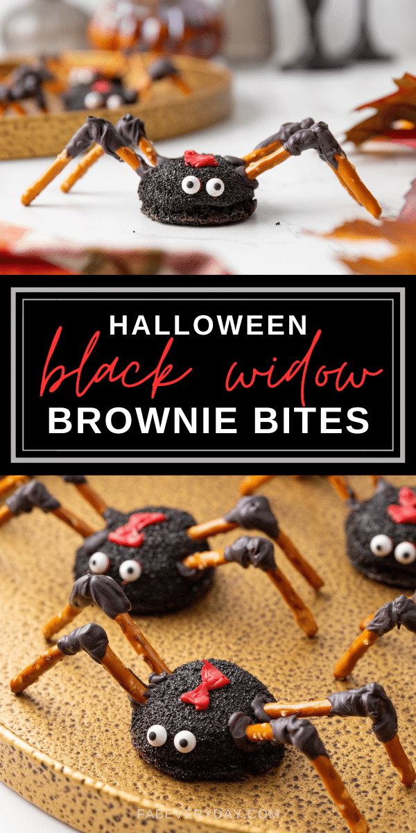 Black Widow Spider Brownies (Halloween brownie bites recipe)