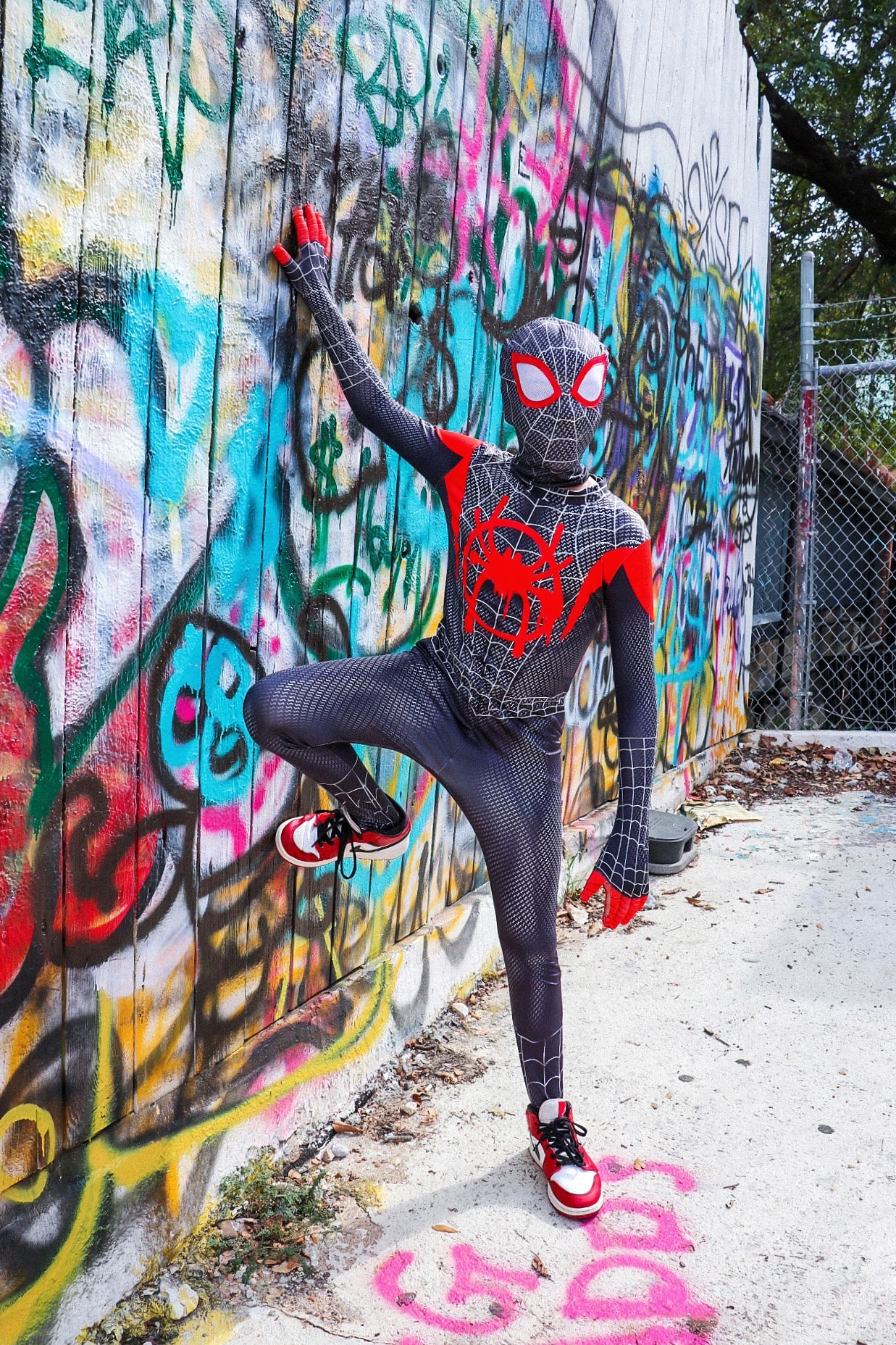 Boys Miles Morales Costume Spiderman into Spiderverse Costume