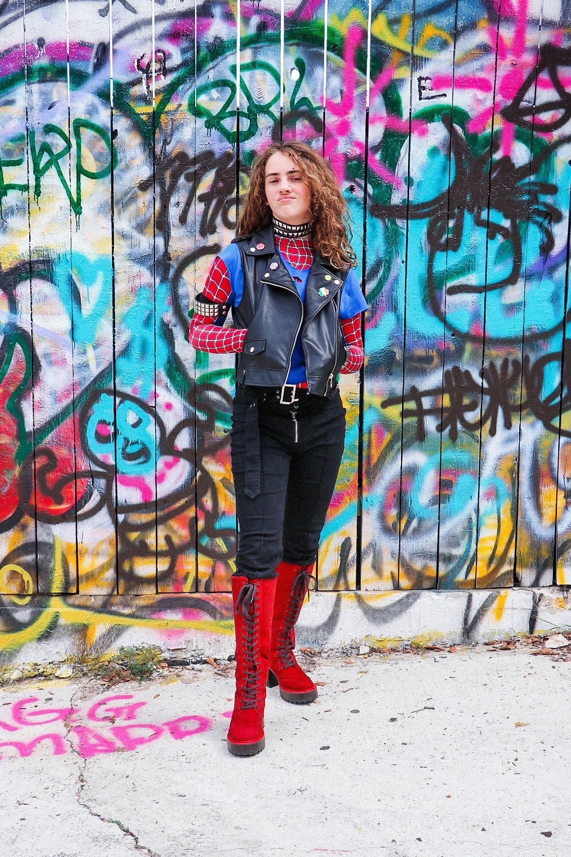 Punk Spiderman cosplay (Spider Punk costume)