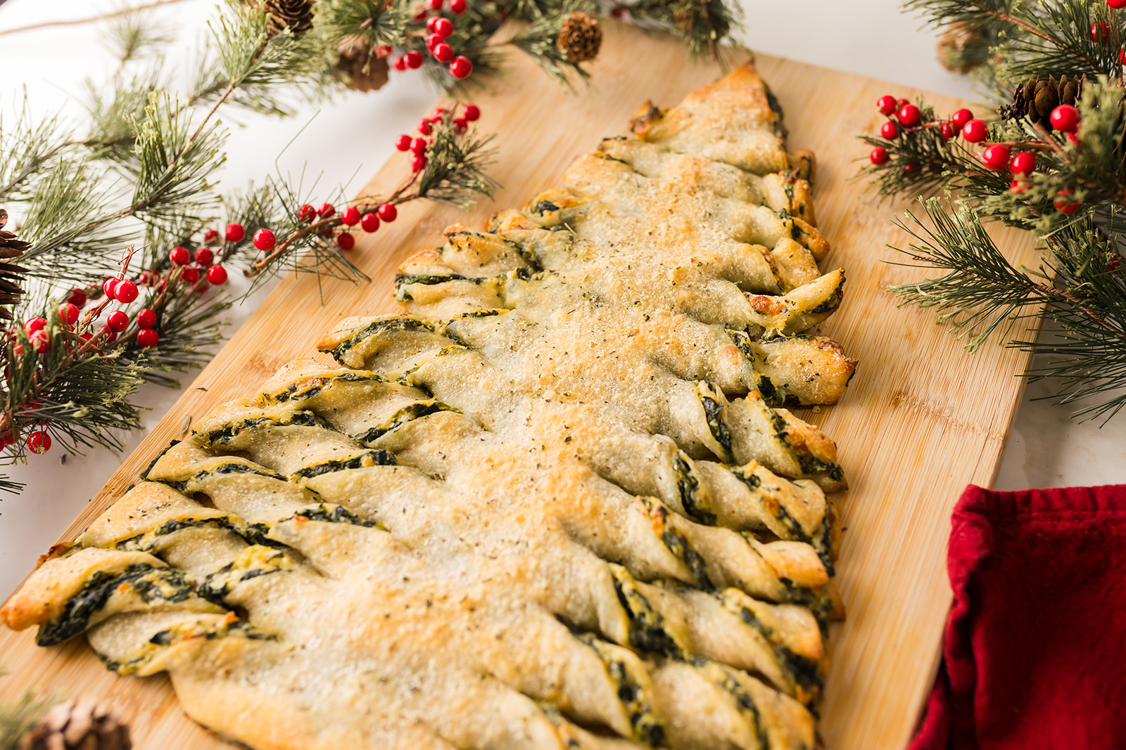 spinach dip pull apart Christmas tree