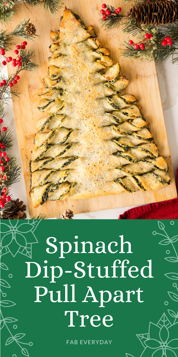 Spinach Dip-Stuffed Pull Apart Tree (pull apart Christmas tree recipe)