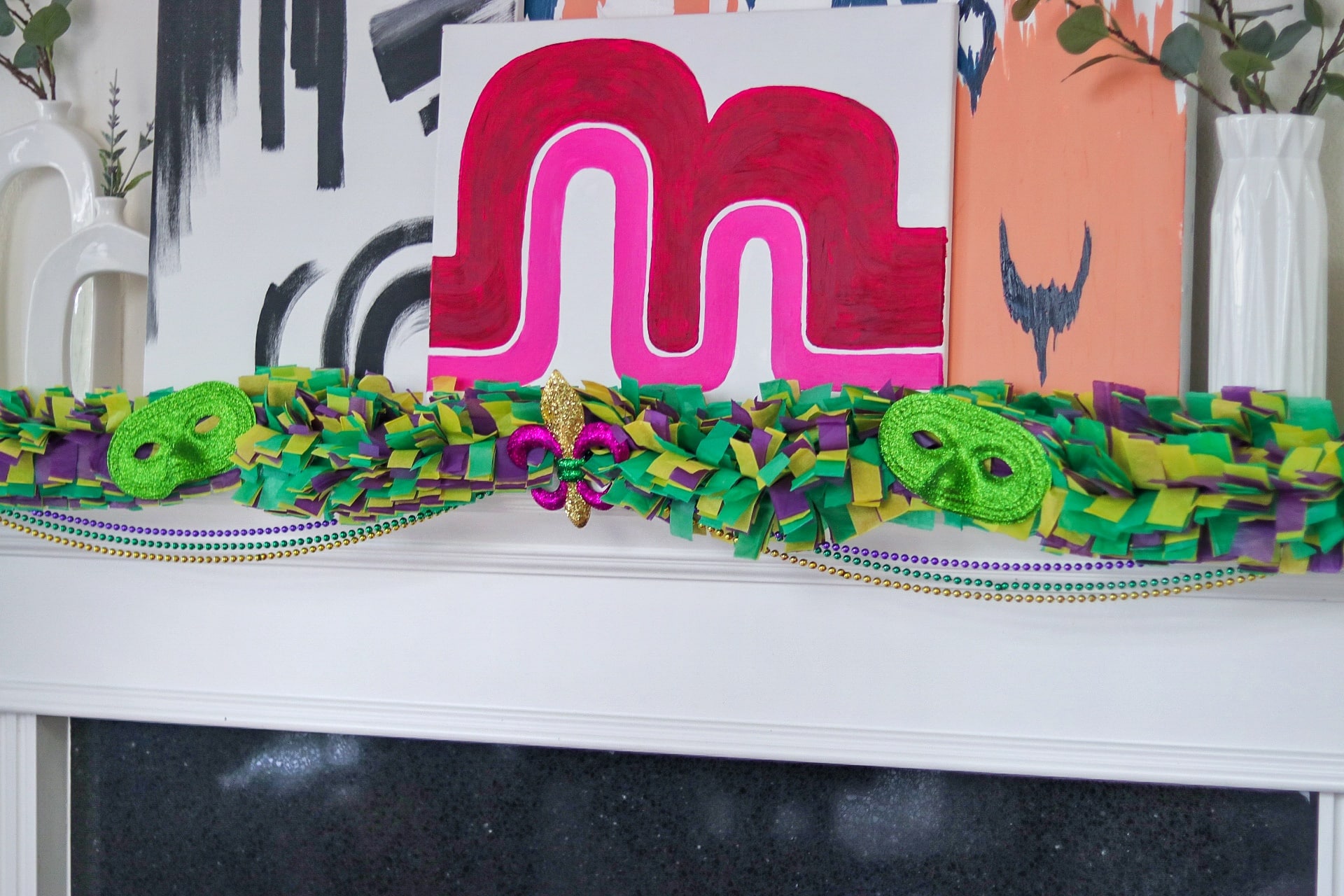 DIY Mardi Gras garlands 