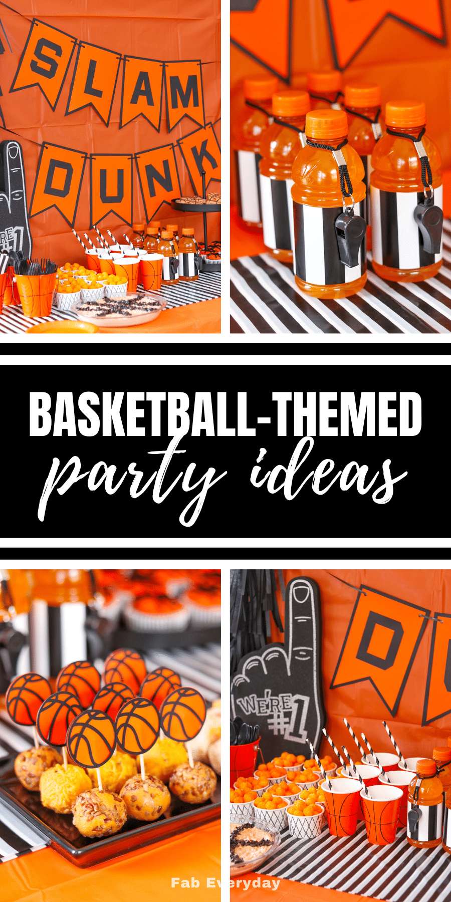 Basketball-Themed Party Ideas (great for a basketball watch party, birthday party, or team end-of-season celebration)