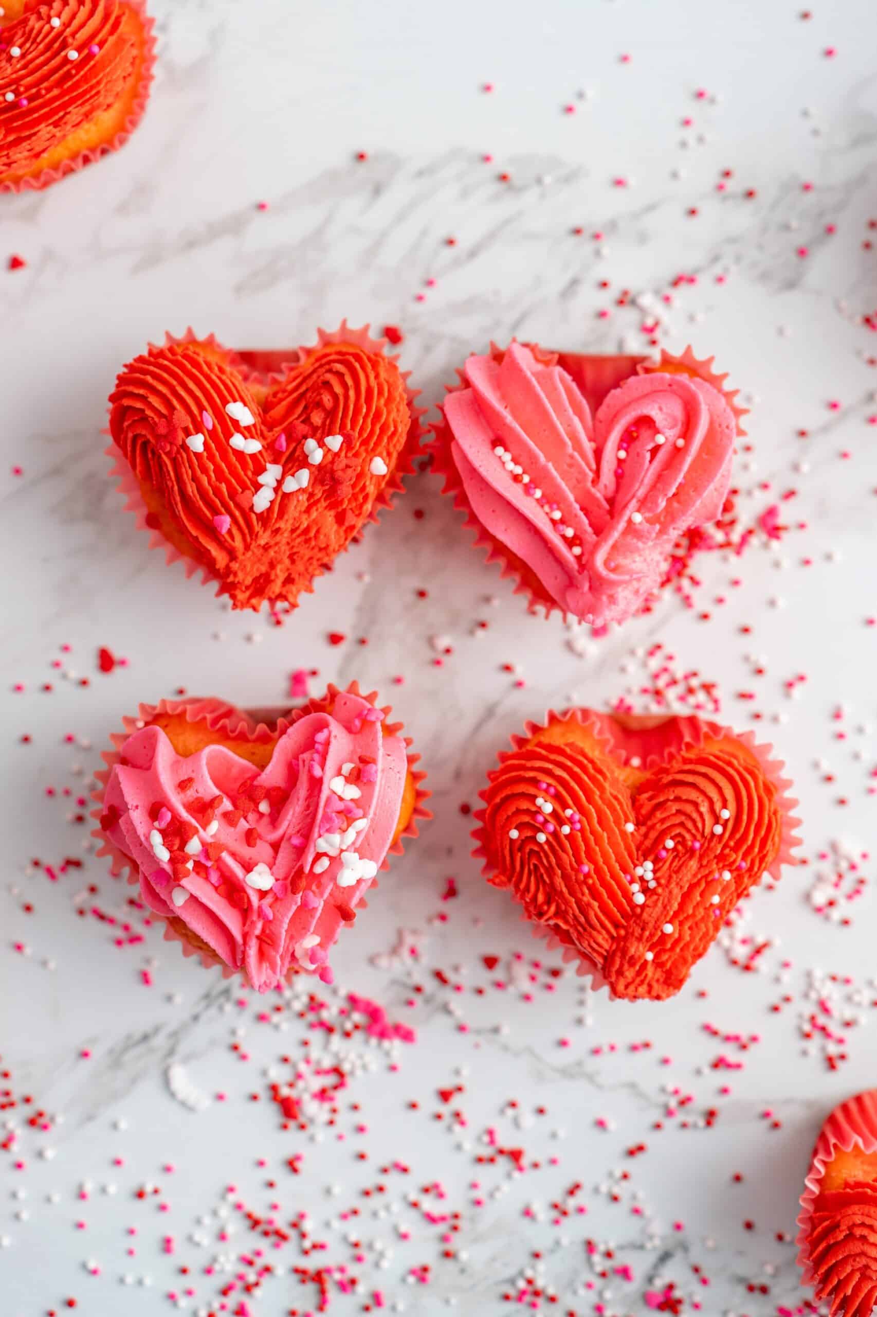 how to make heart shaped cupcakes with foil