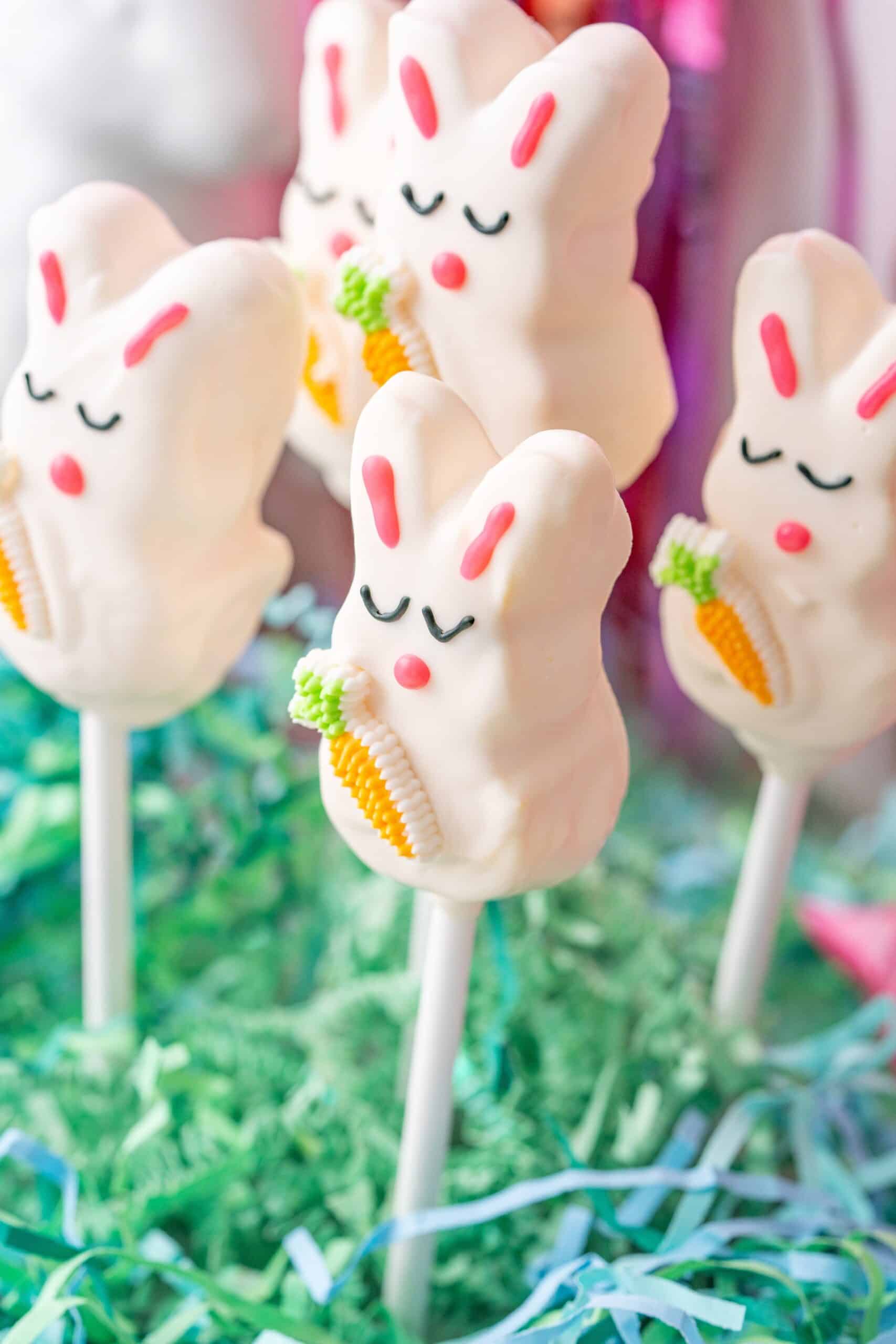 Easter Bunny Pops (chocolate covered Peeps)