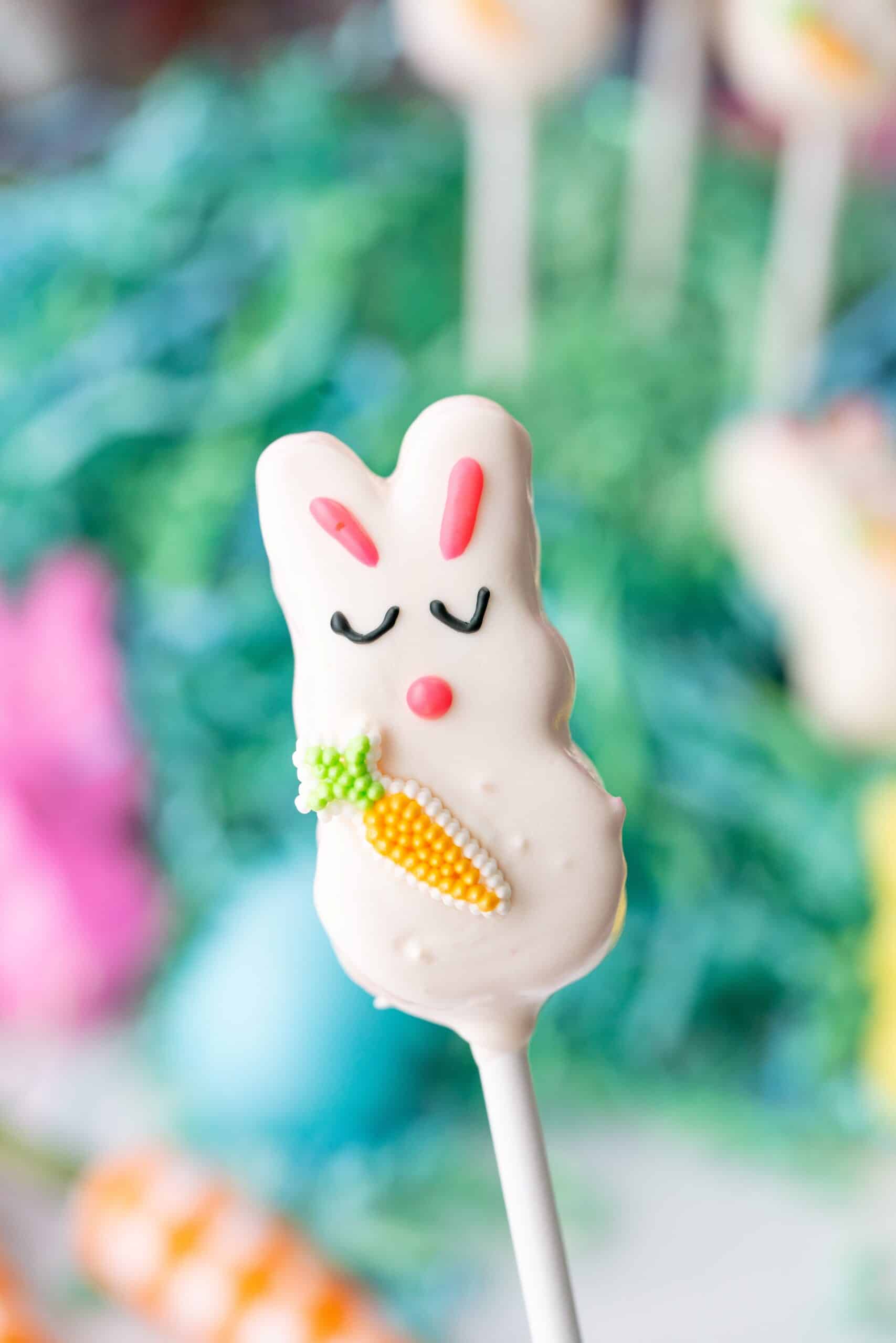 Easter Bunny Pops (chocolate covered Peeps pops)