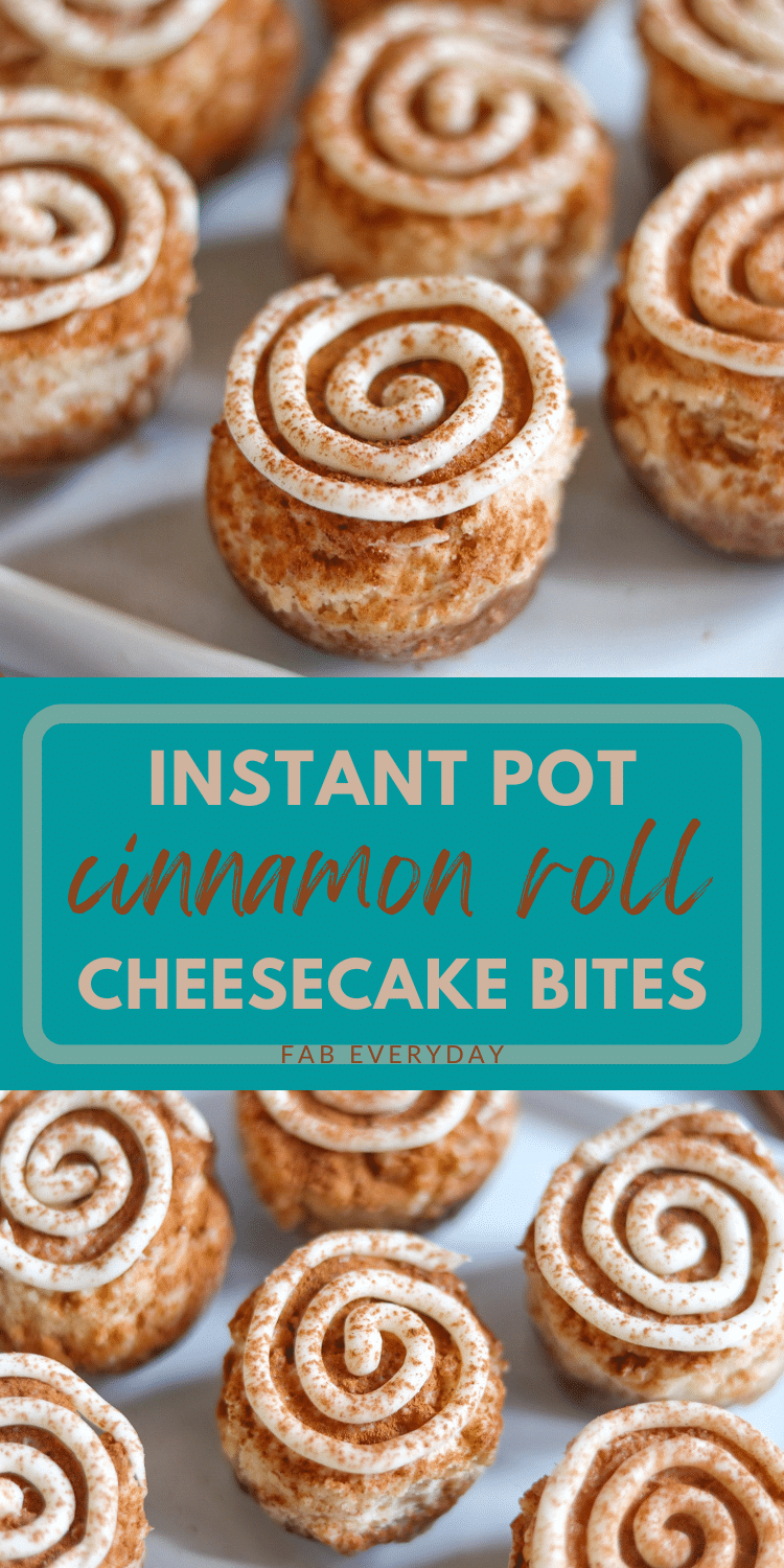 Instant Pot Cinnamon Roll Cheesecake Bites (mini cinnamon roll cheesecakes)