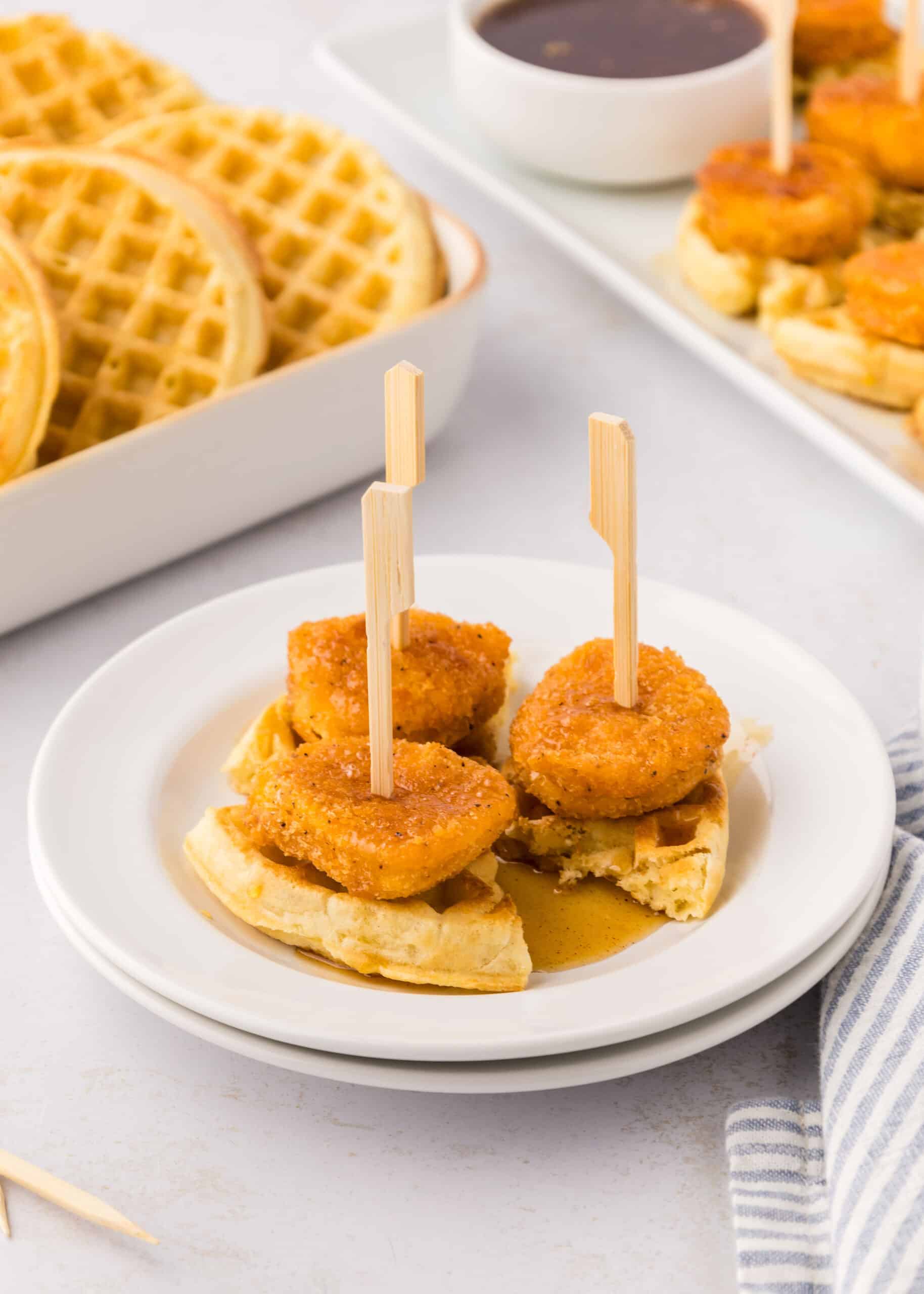 mini chicken and waffle appetizers