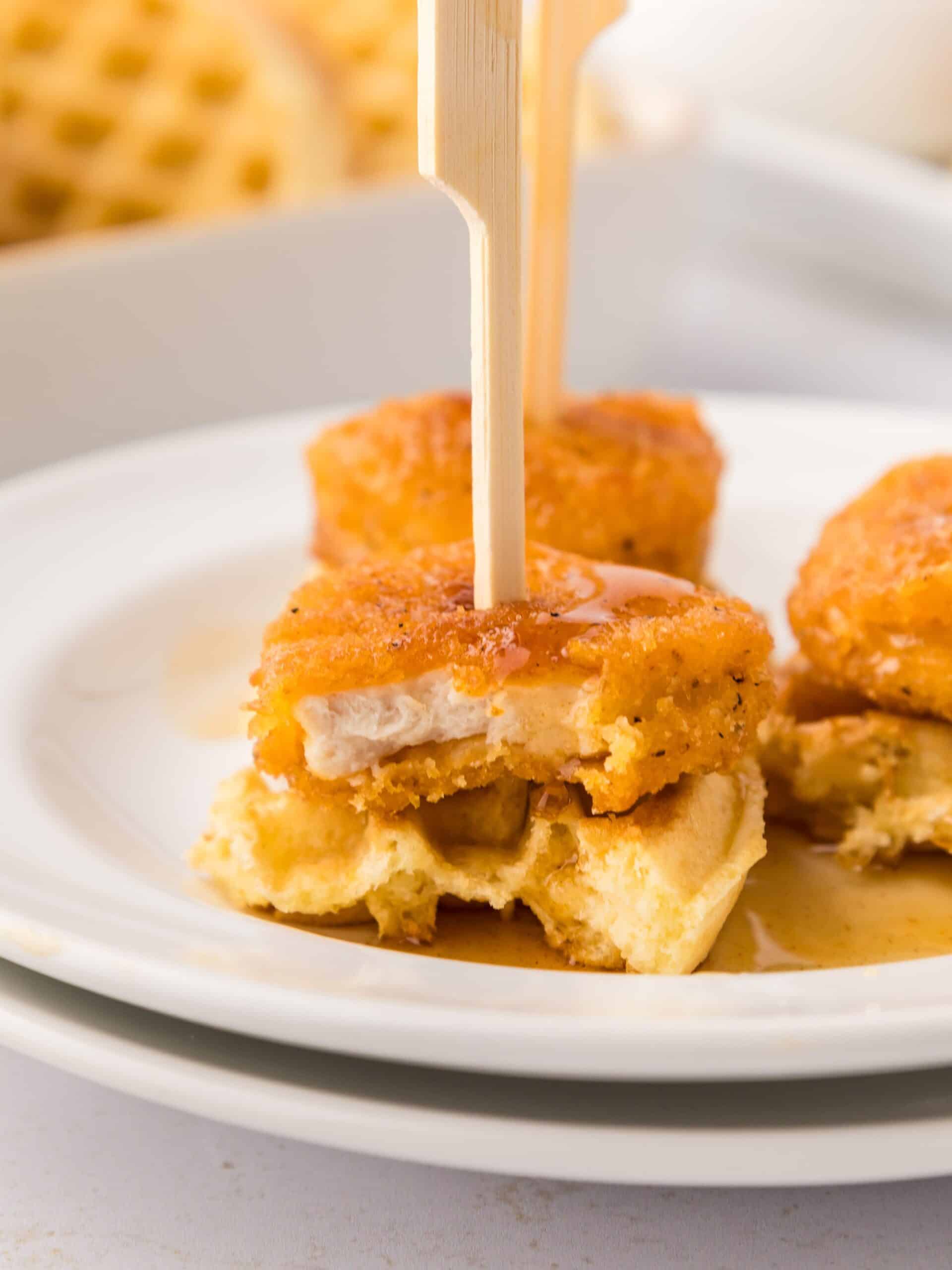 mini chicken and waffle bites appetizer recipe