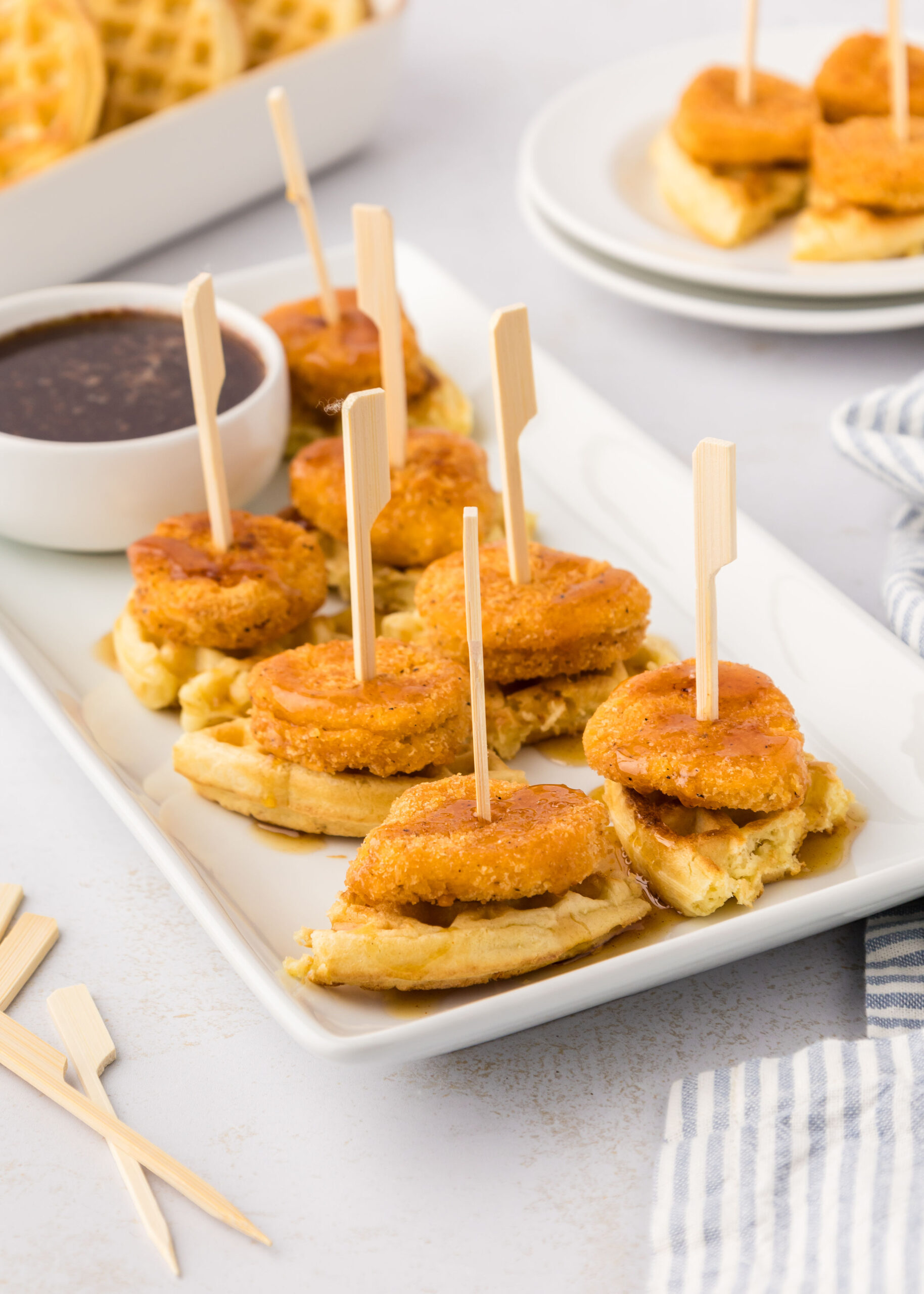 chicken and waffles bites (chicken and waffle appetizer)