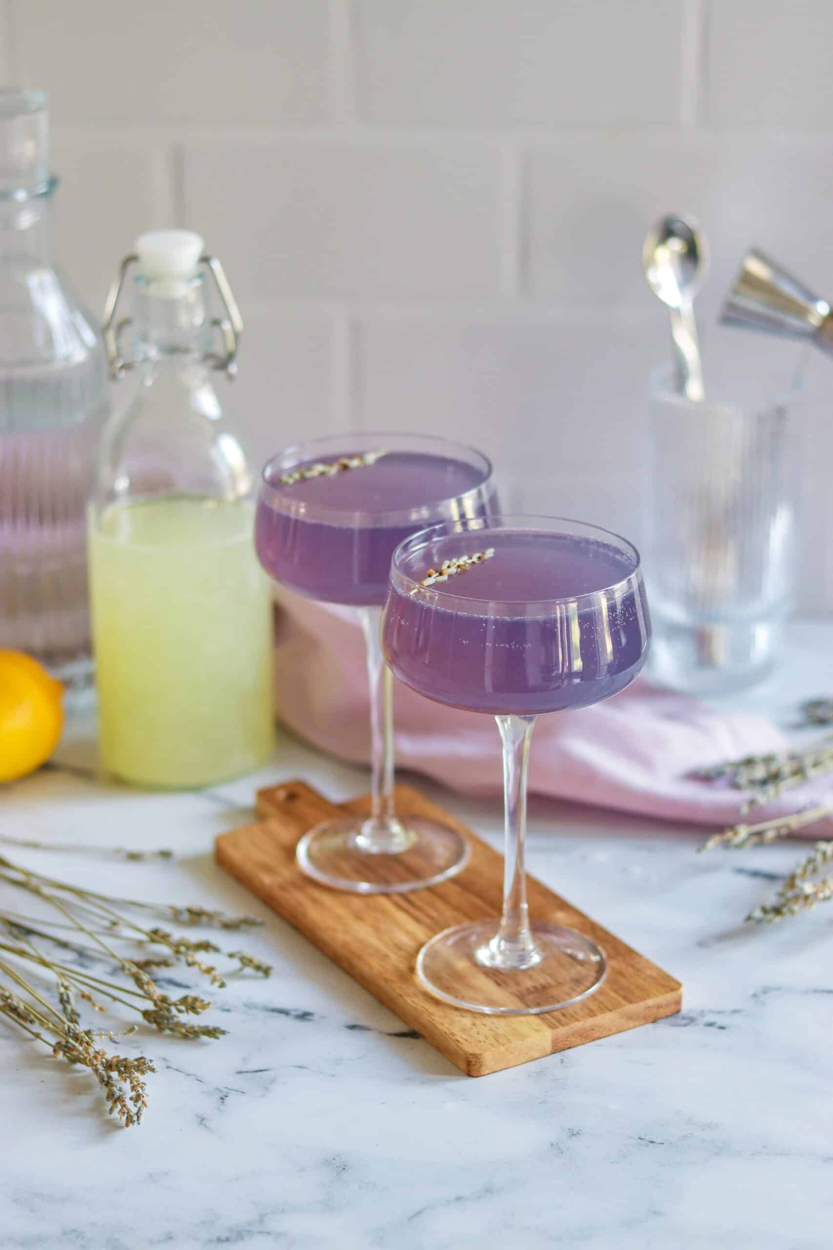 non alcoholic drinks with lavender syrup: Lavender French 75 Mocktail recipe 