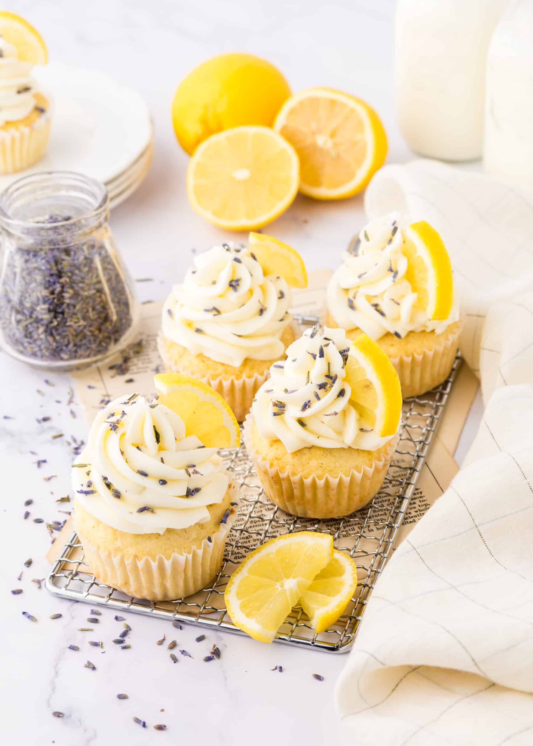 lavender cupcakes with lemon frosting 