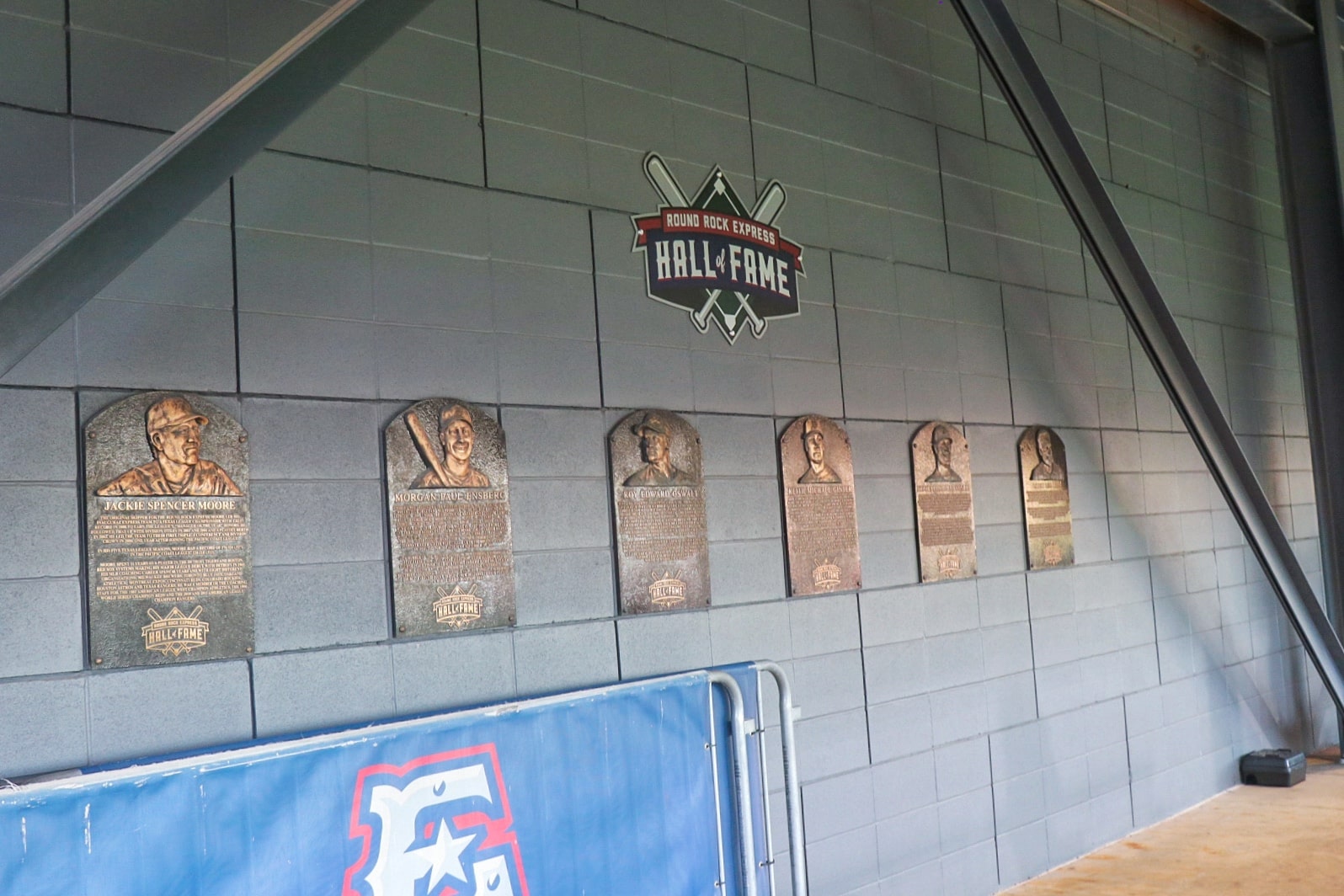Round Rock Express baseball game at Dell Diamond in Round Rock, TX (Round Rock Express Hall of Fame plaques)