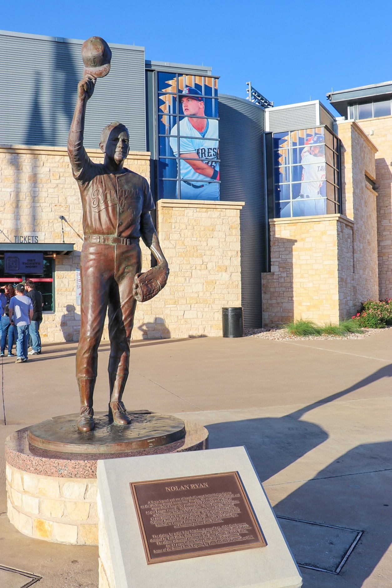 Seeing a Round Rock Express baseball game at Dell Diamond: Check out the Nolan Ryan statue