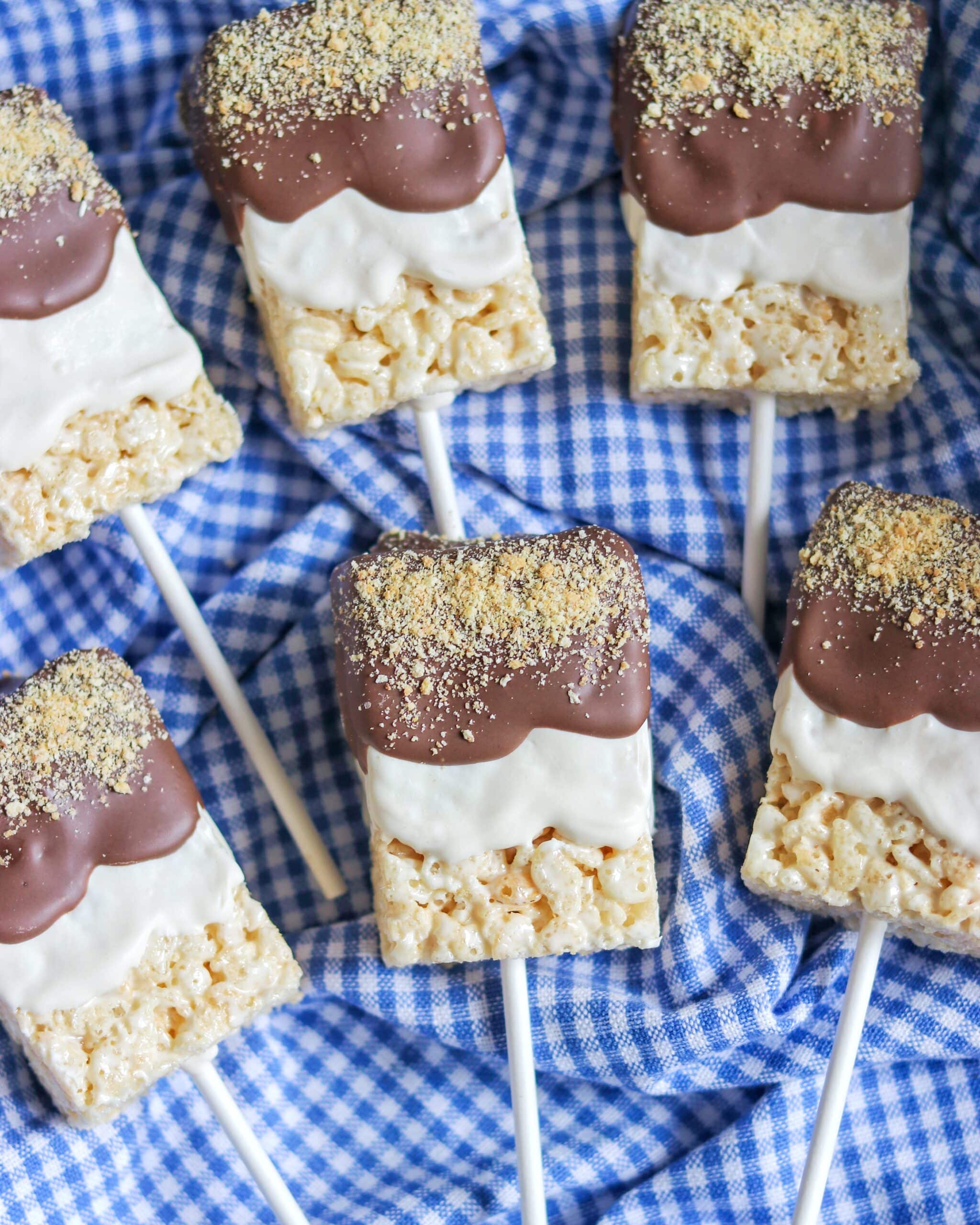 Easy S’mores Treats Pops (smores rice krispies treats)