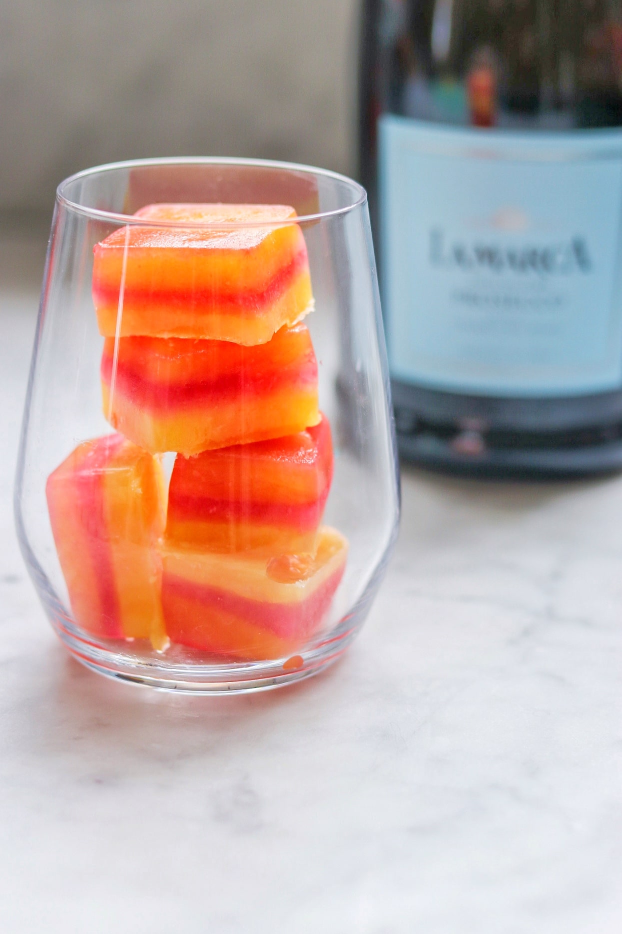 fancy ice cubes: juice ice cubes for mimosas