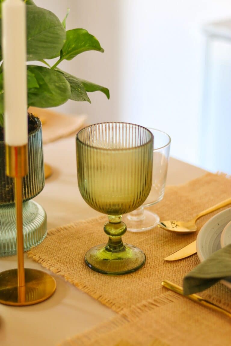 Summer Table Decor Refresh: Natural Gold and Green Tablescape Ideas ...