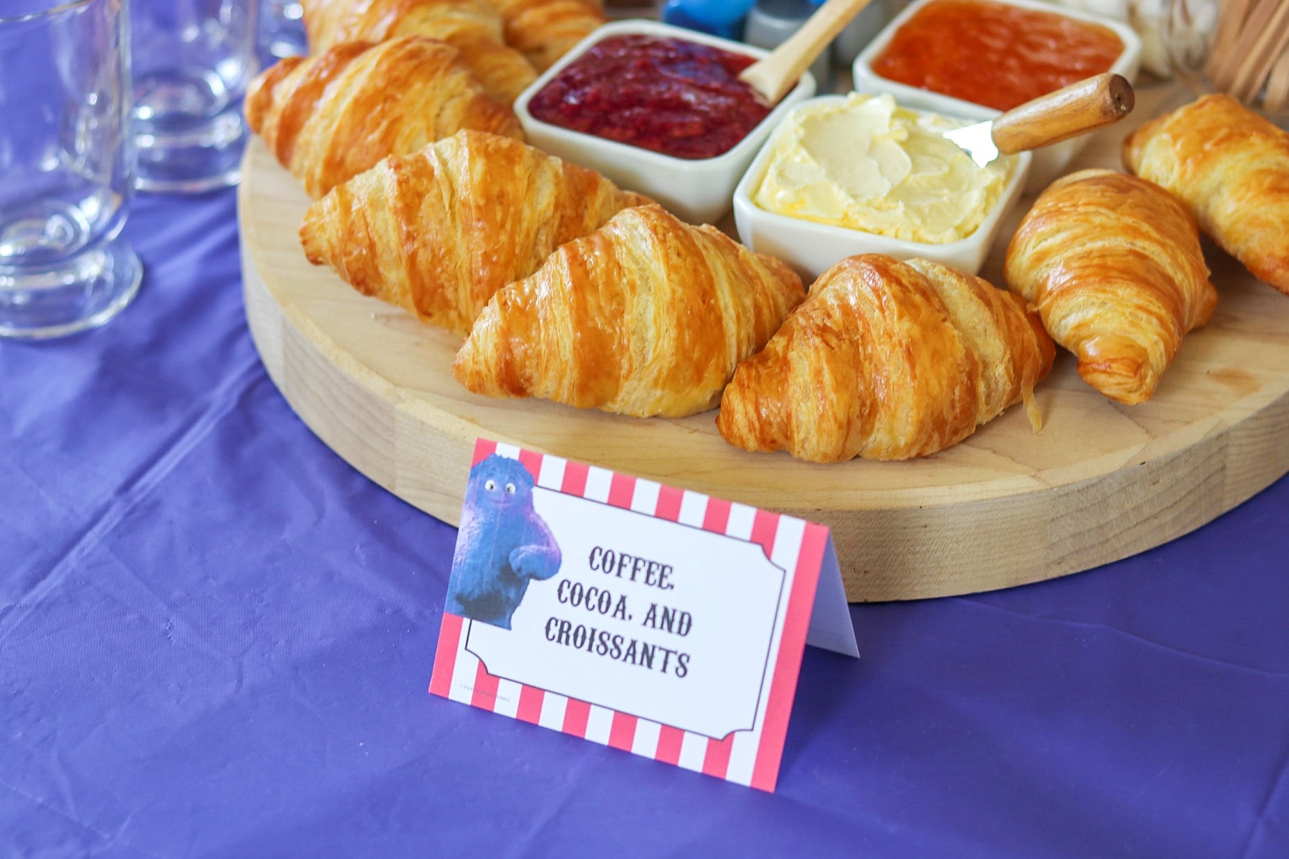 Food Ideas for an IF movie party: coffee cocoa and croissants bar