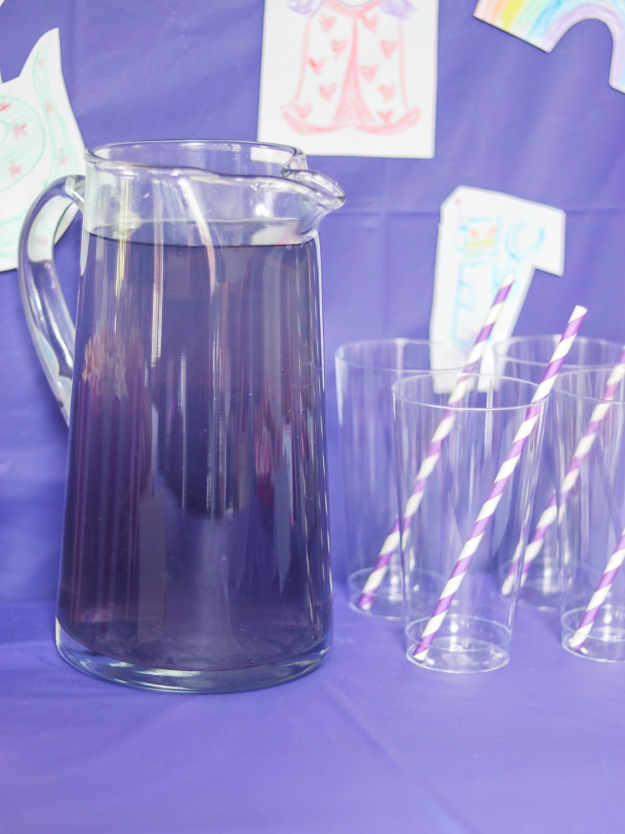 Food Ideas for an IF movie party: Purple "Blue" mocktail