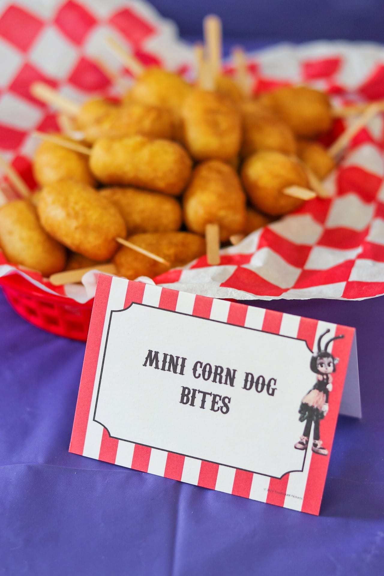 Food Ideas for an IF movie party or carnival themed party: mini corn dog bites