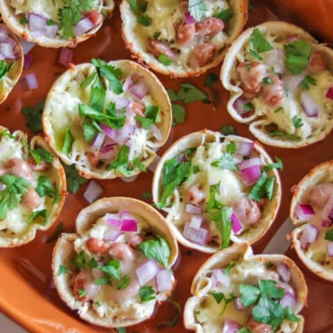 Chicken Taco Cups recipe (mini taco cups with tortillas perfect for tailgates)