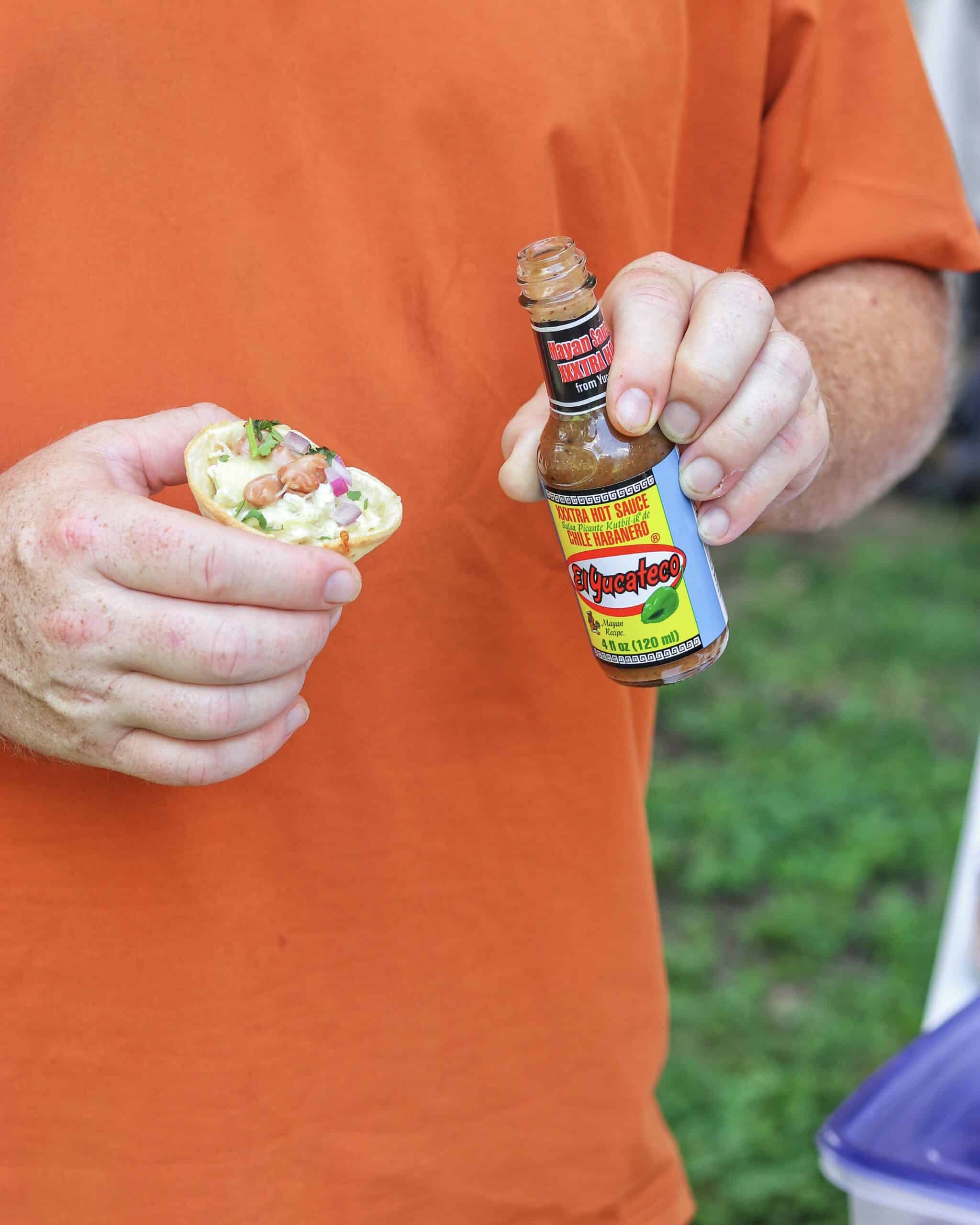 taco cups with flour tortillas