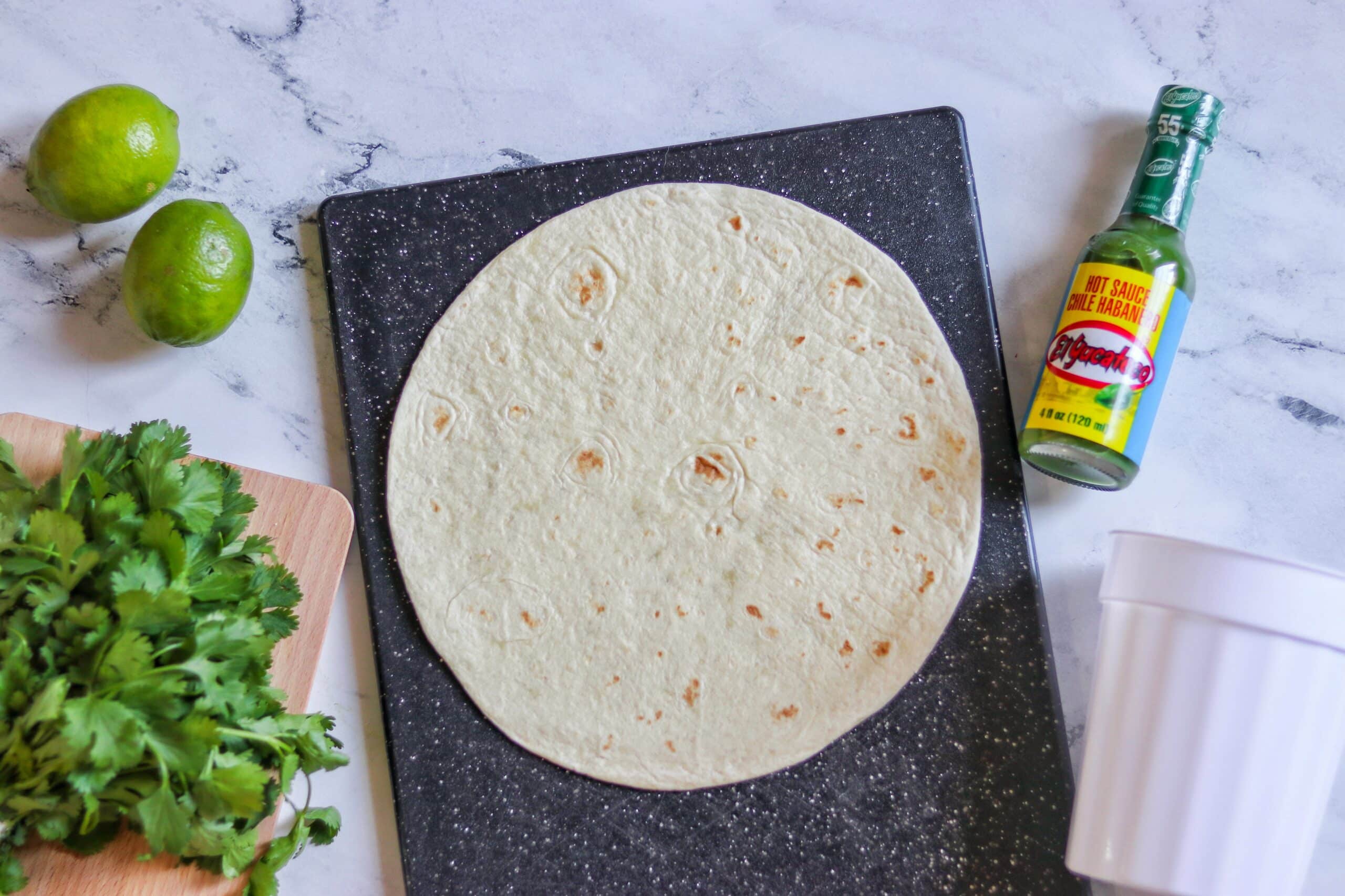 taco cups with flour tortillas
